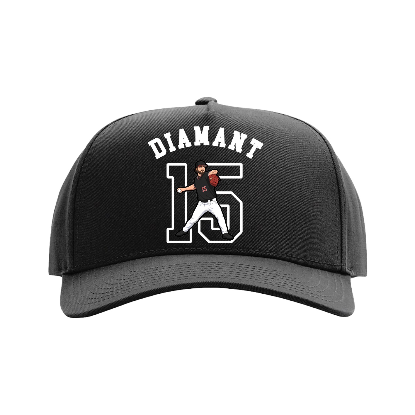 Full Fabric Five-Panel Champ Cap — Shirsey Arch in Black