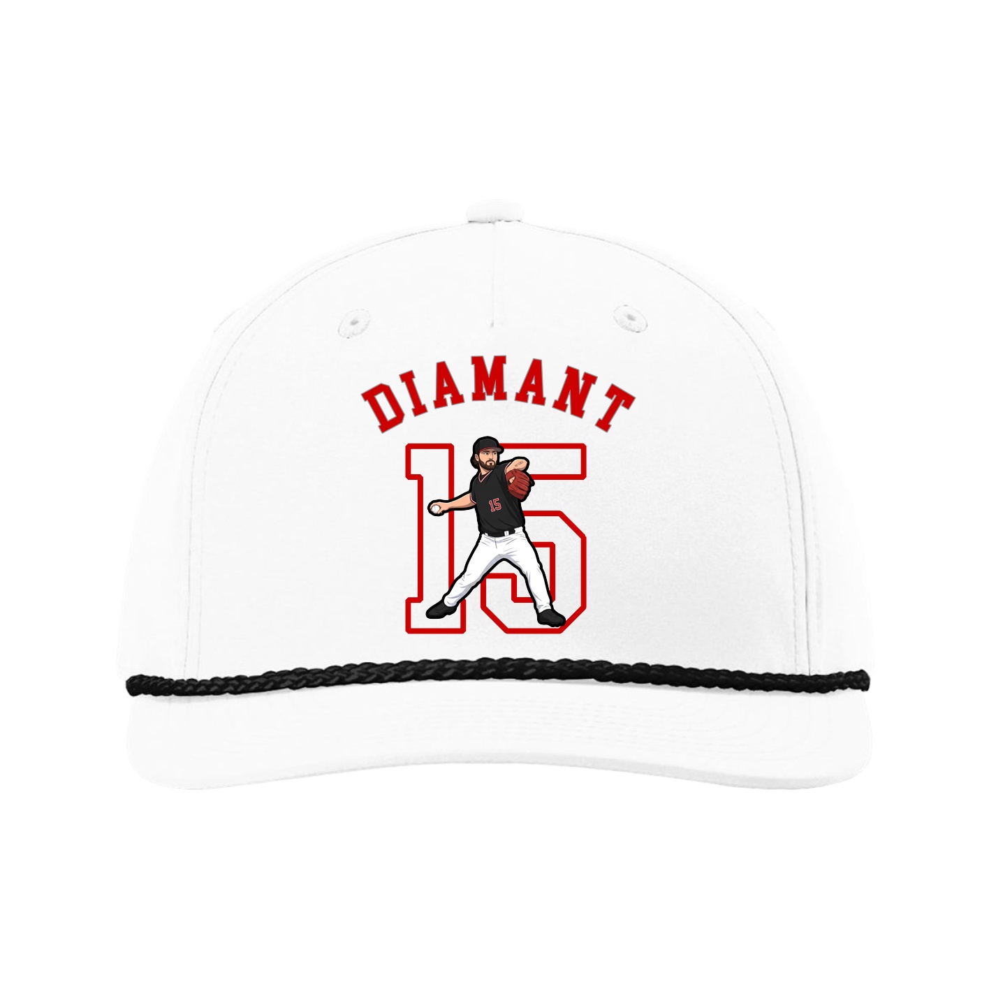 Five-Panel Classic Rope Cap — Shirsey Arch in White