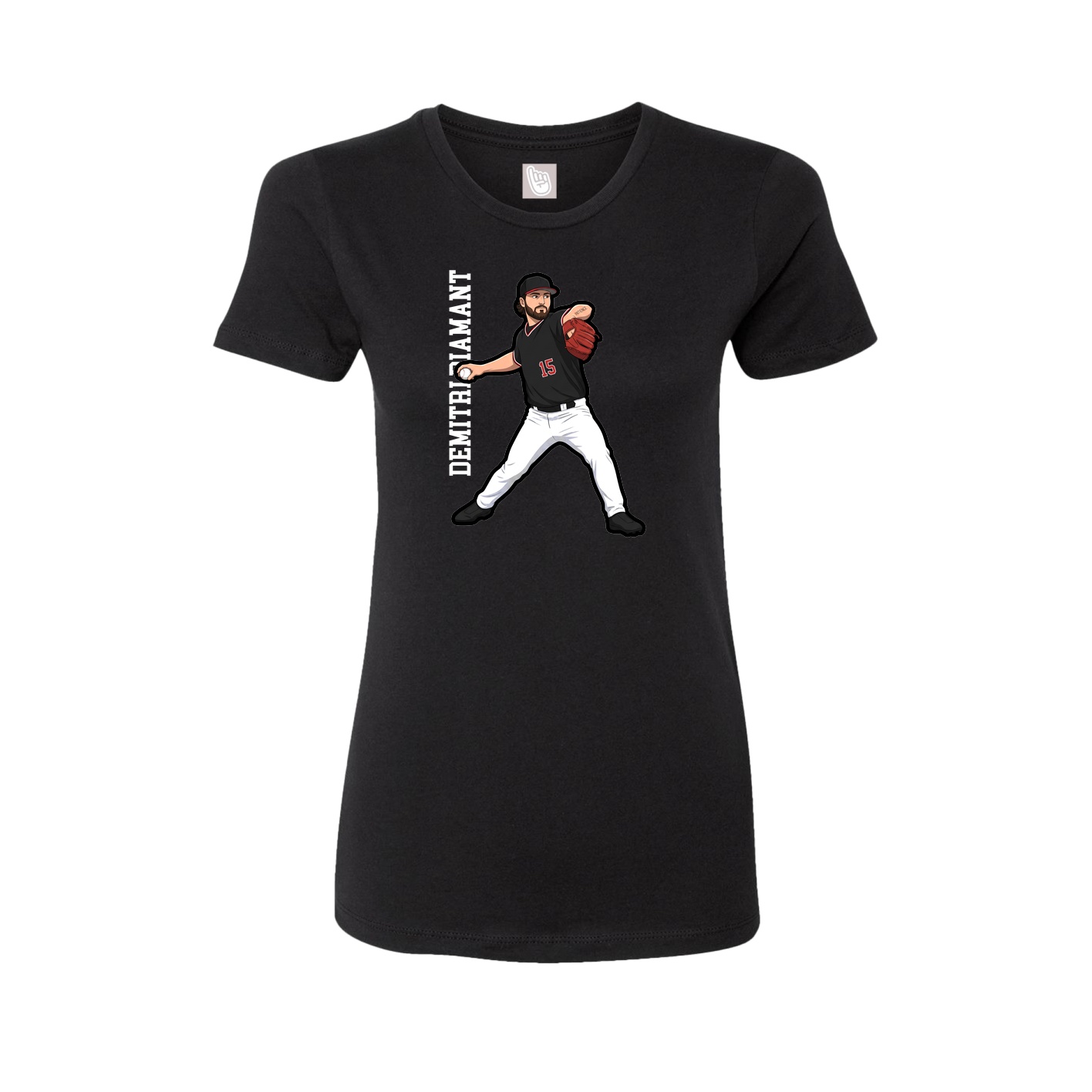 Womens Tee — Name Vertical in Black