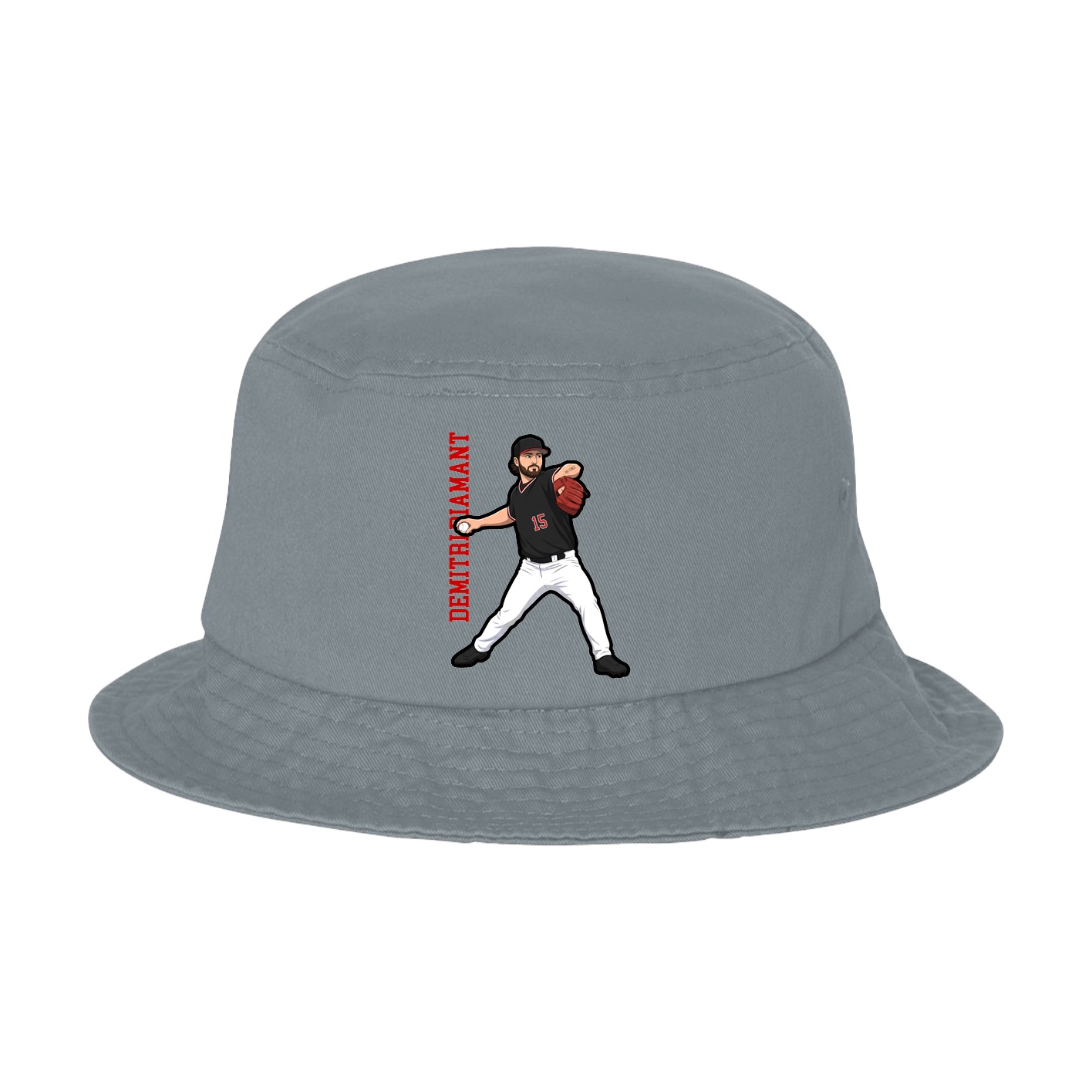 Bucket Cap — Name Vertical in Grey