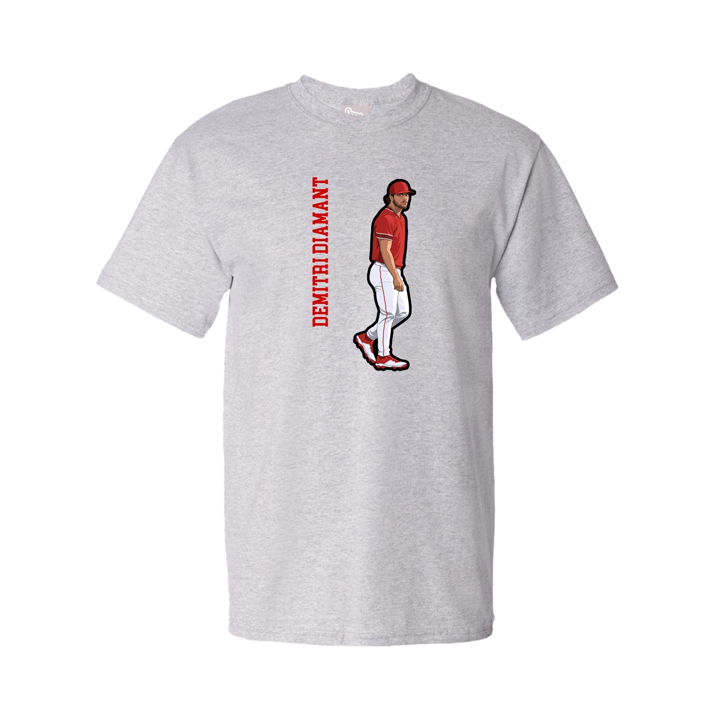 Youth Tee — Name Vertical in Grey