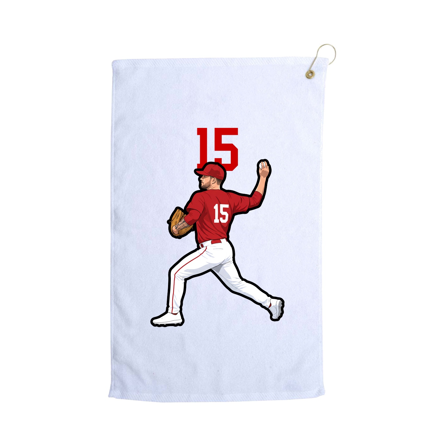 Golf Towel — Number Top in White