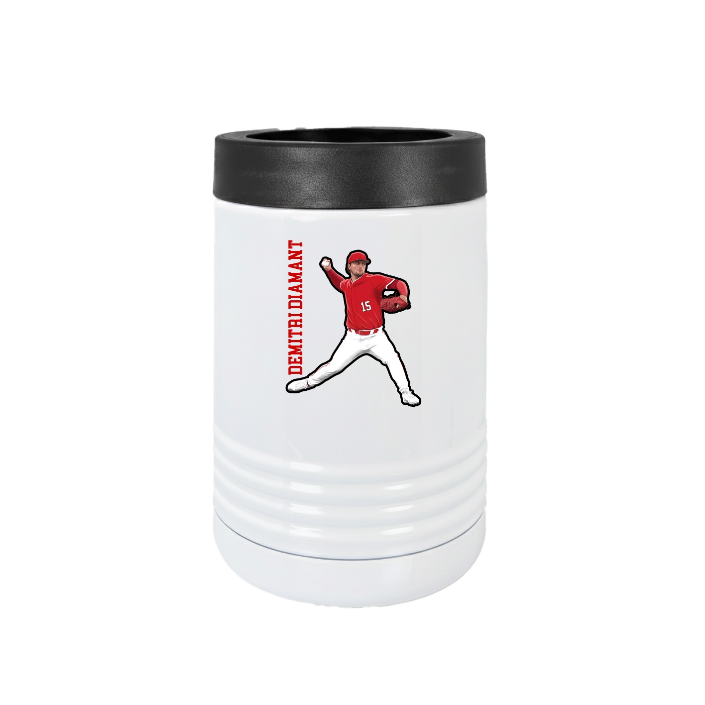 Beverage Holder — Name Vertical in White