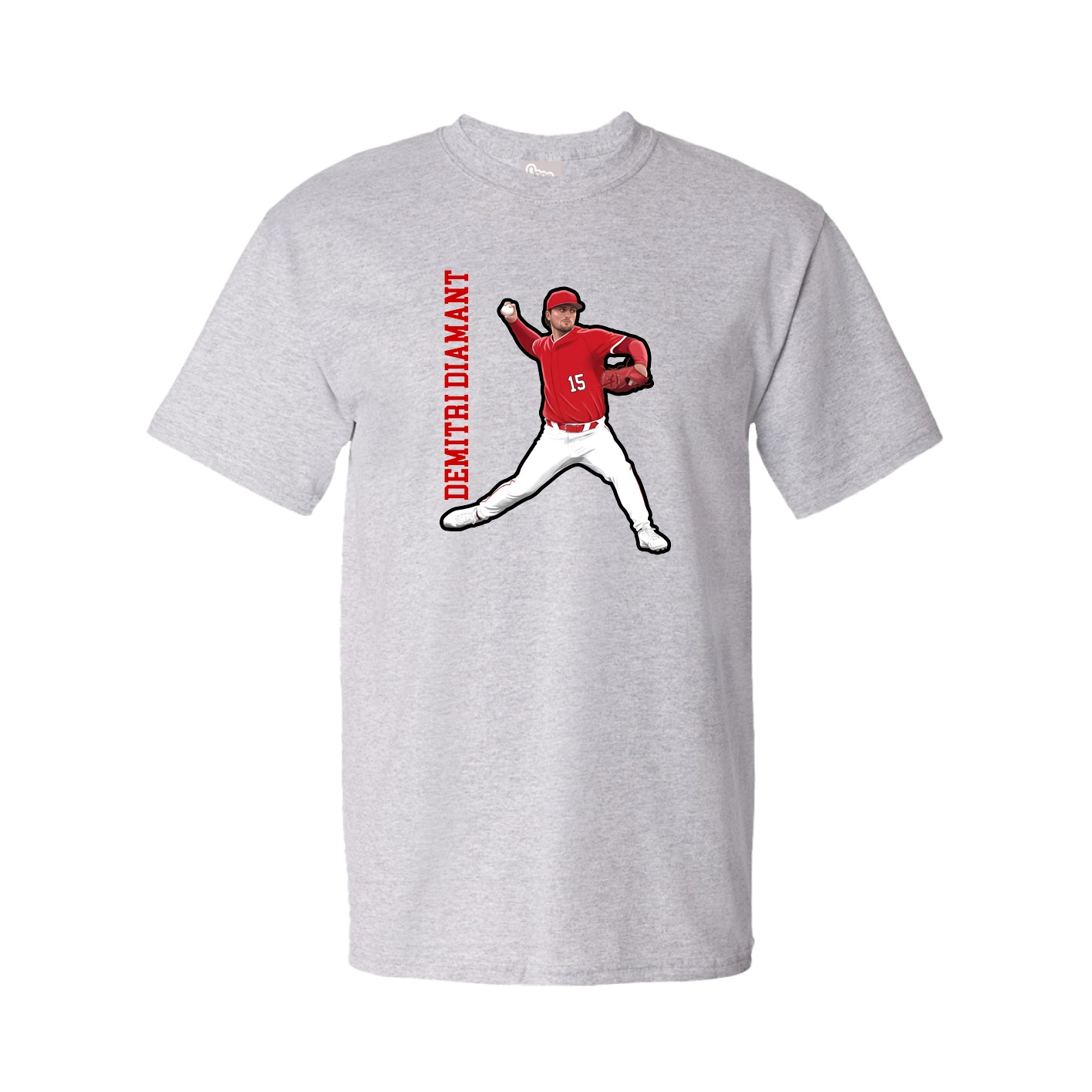 Youth Tee — Name Vertical in Grey