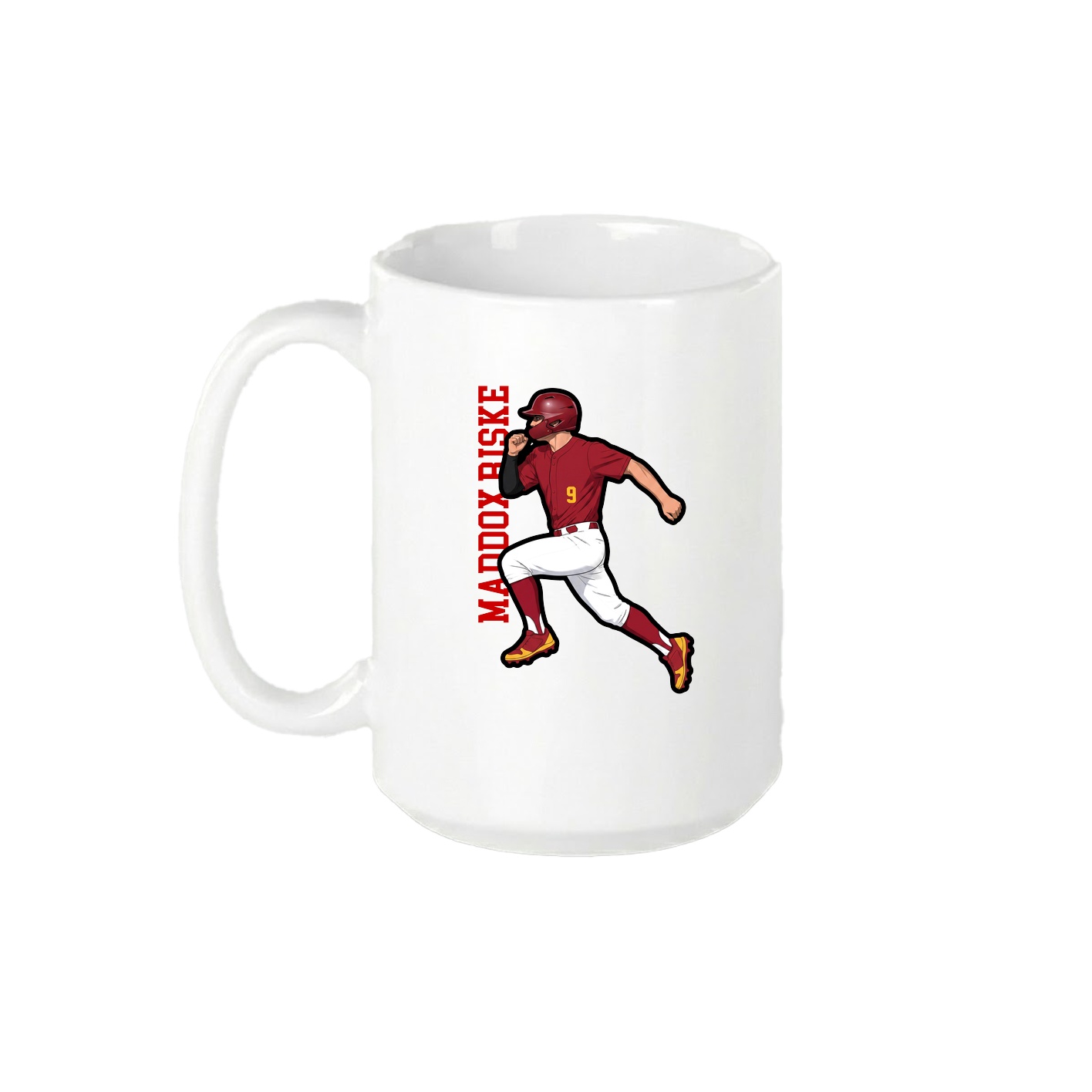 15oz Coffee Mug — Name Vertical in White