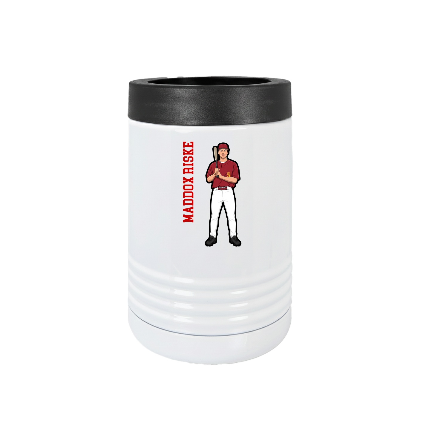 Beverage Holder — Name Vertical in White