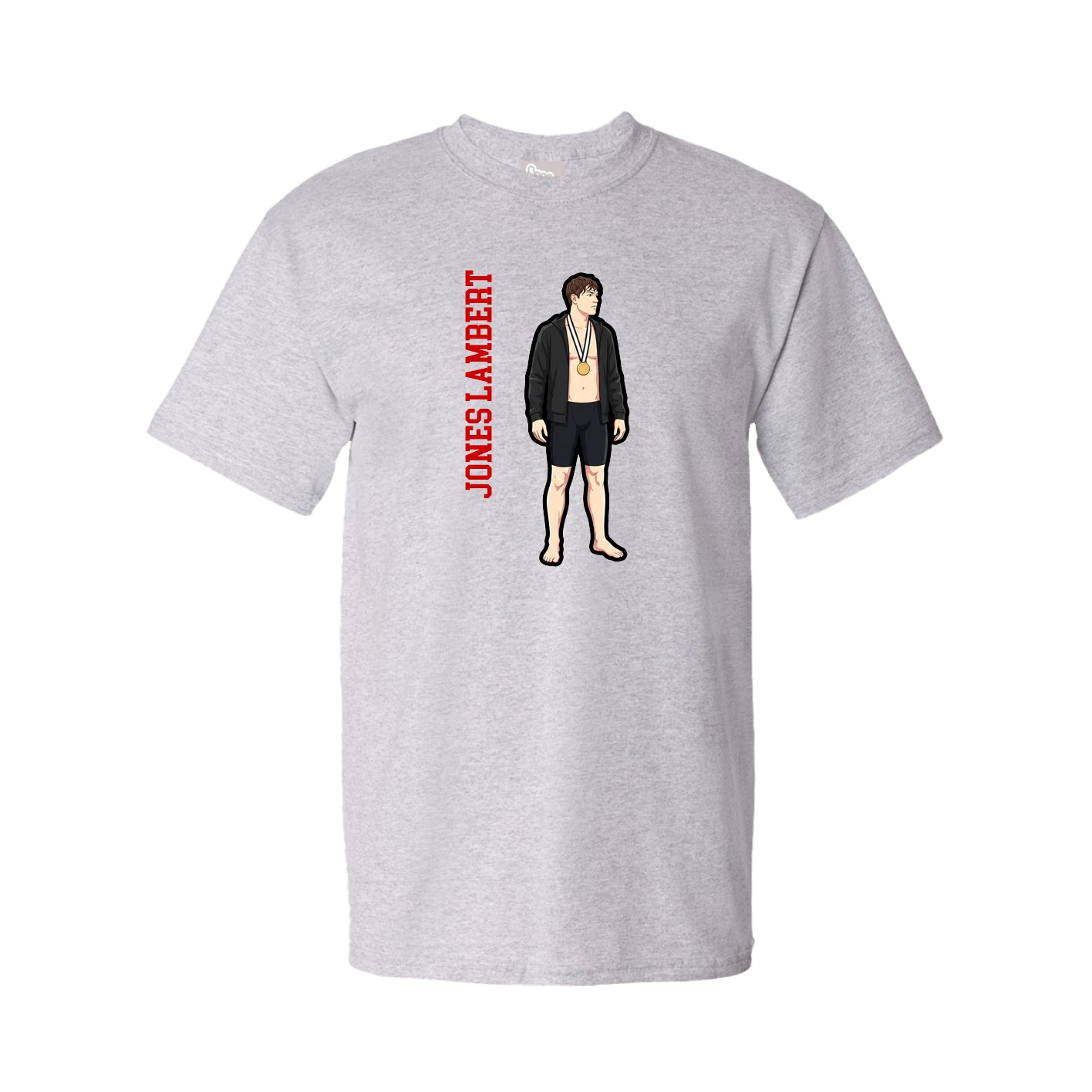 Tee — Name Vertical in Grey