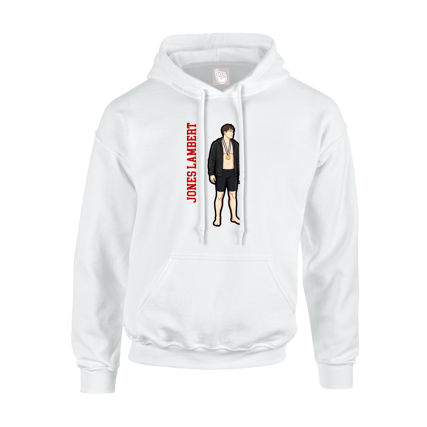 Youth Hoodie — Name Vertical in White