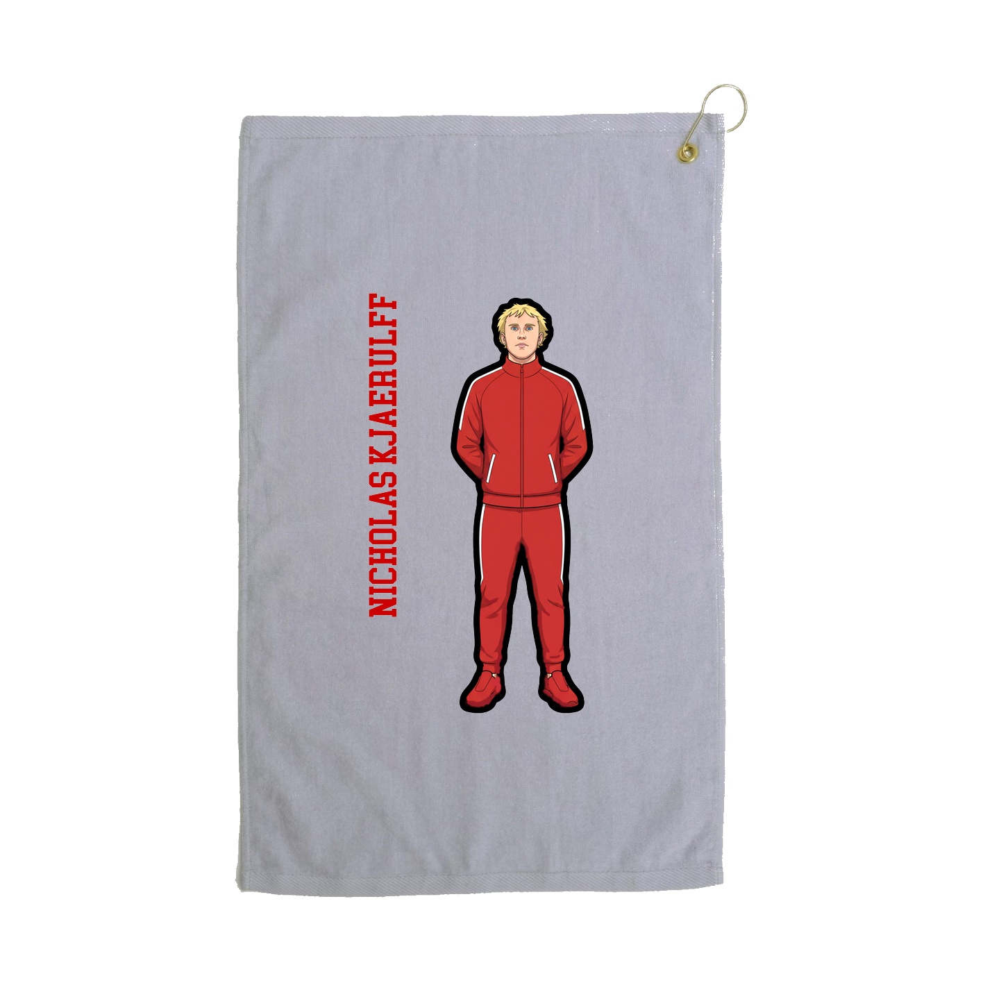 Golf Towel — Name Vertical in Grey