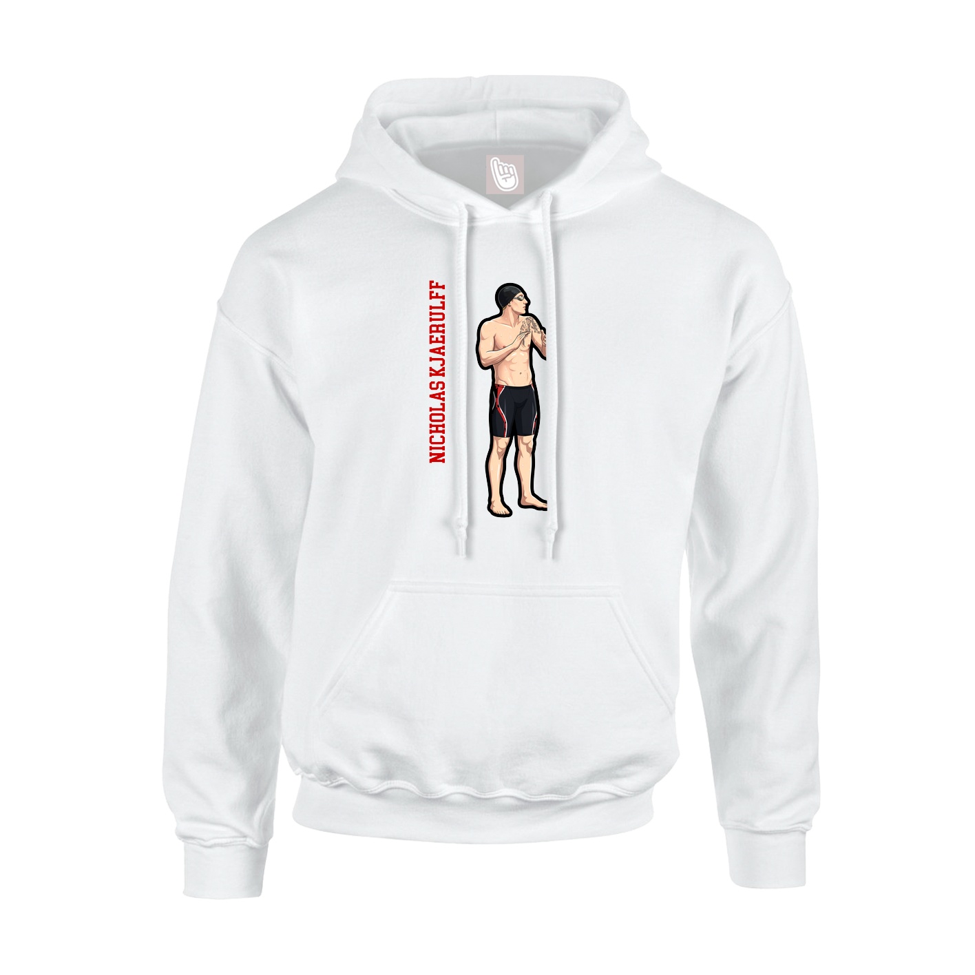 Hoodie — Name Vertical in White