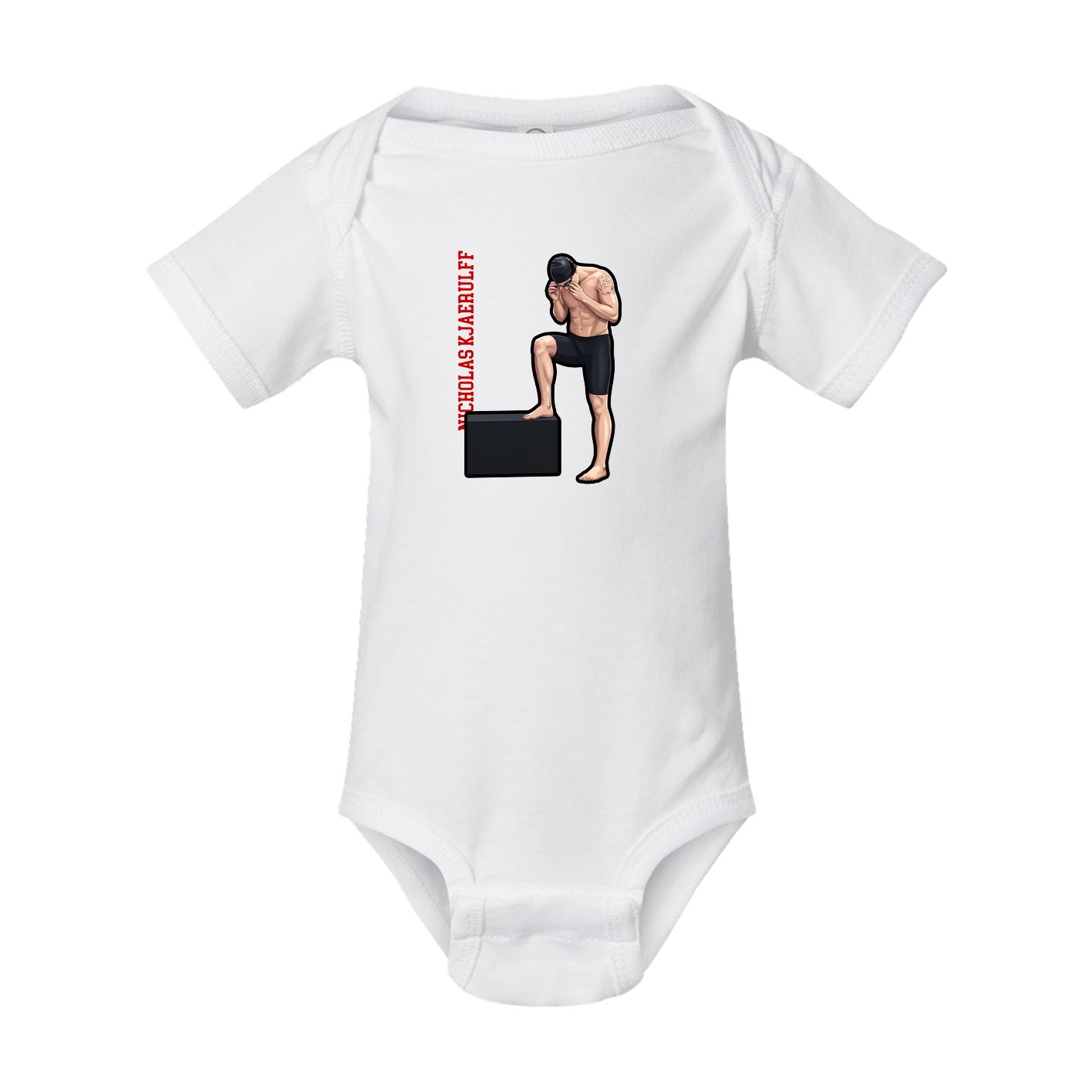 Baby Onesie — Name Vertical in White