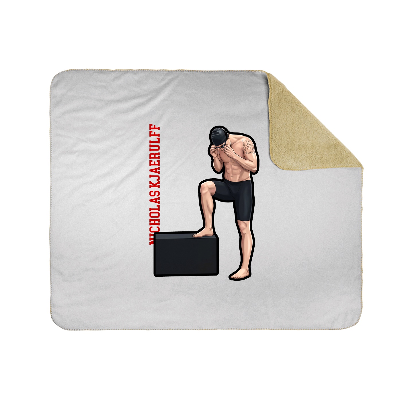 Throw Blanket — Name Vertical in White