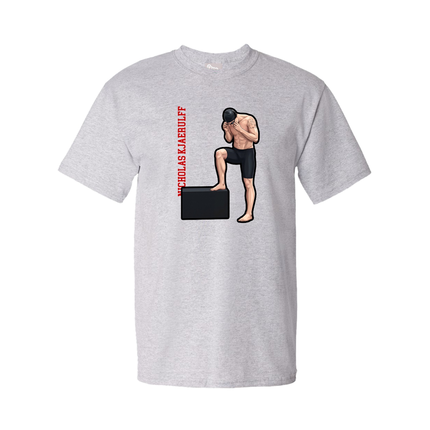 Youth Tee — Name Vertical in Grey