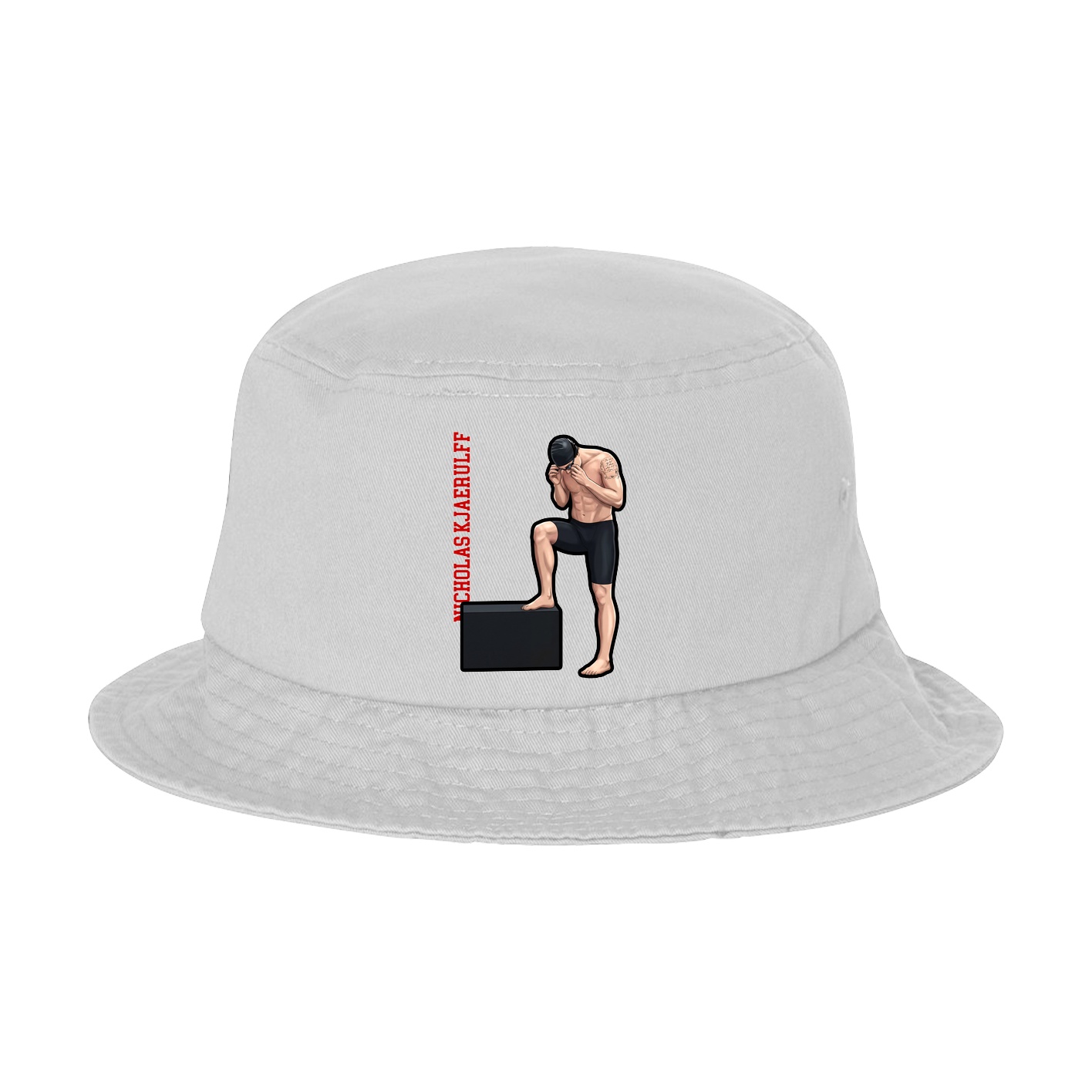 Bucket Cap — Name Vertical in White