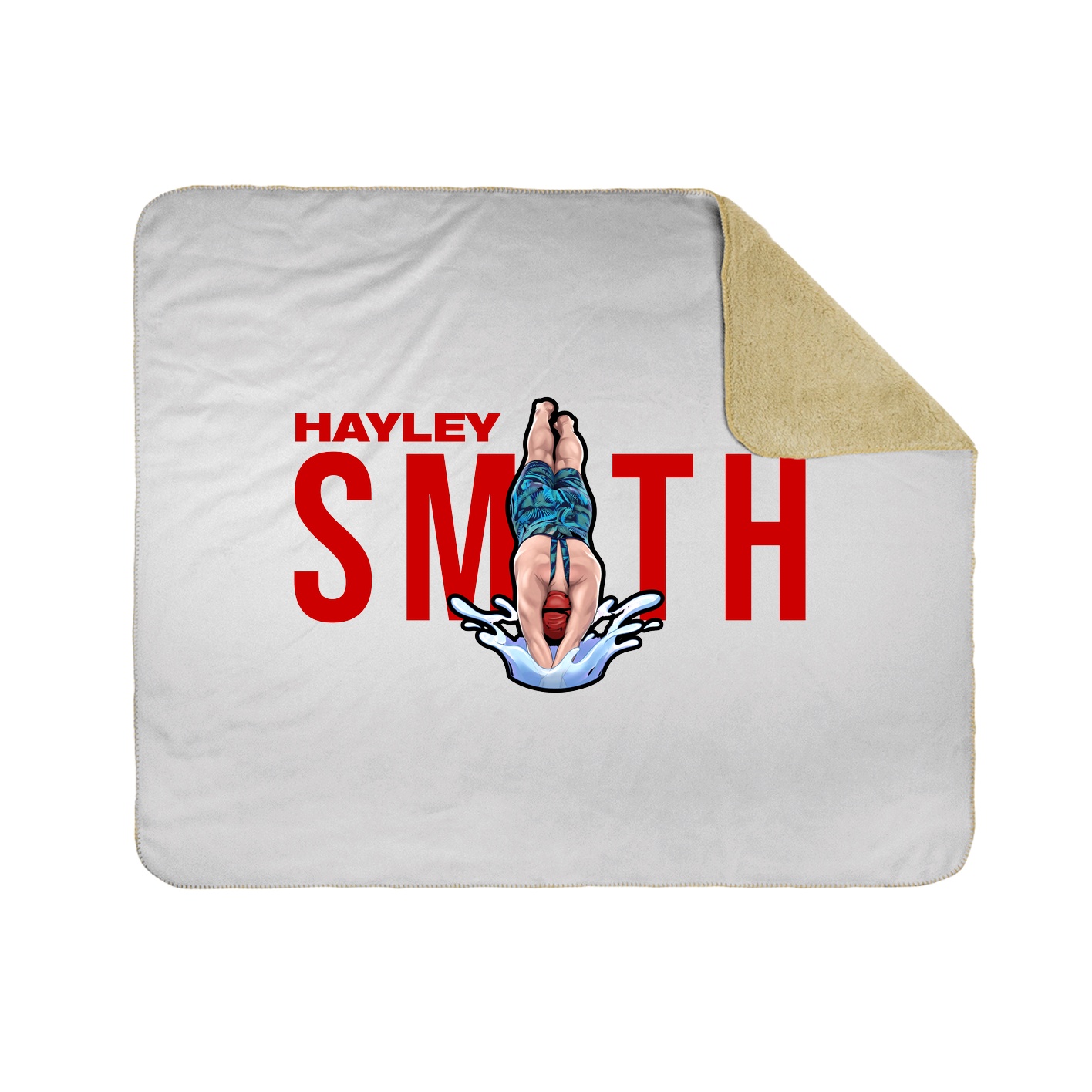 Throw Blanket — Player Name in White