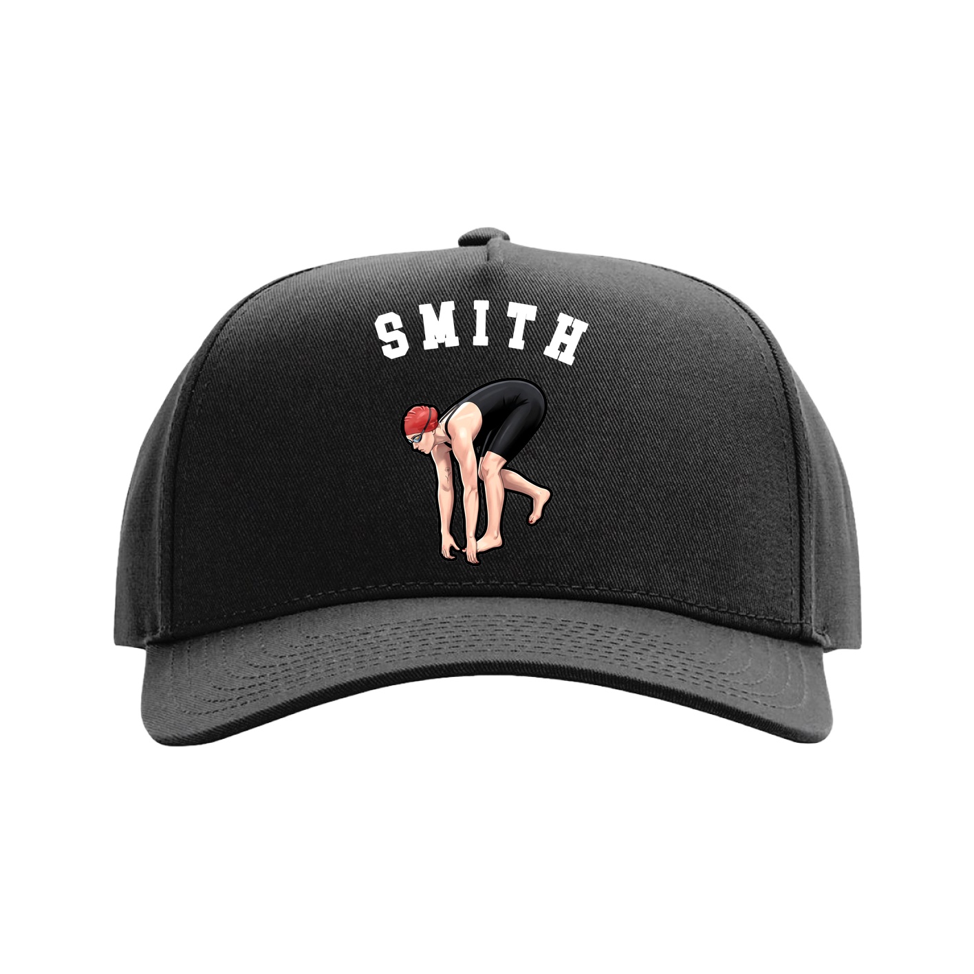 Full Fabric Five-Panel Champ Cap — Shirsey Arch in Black