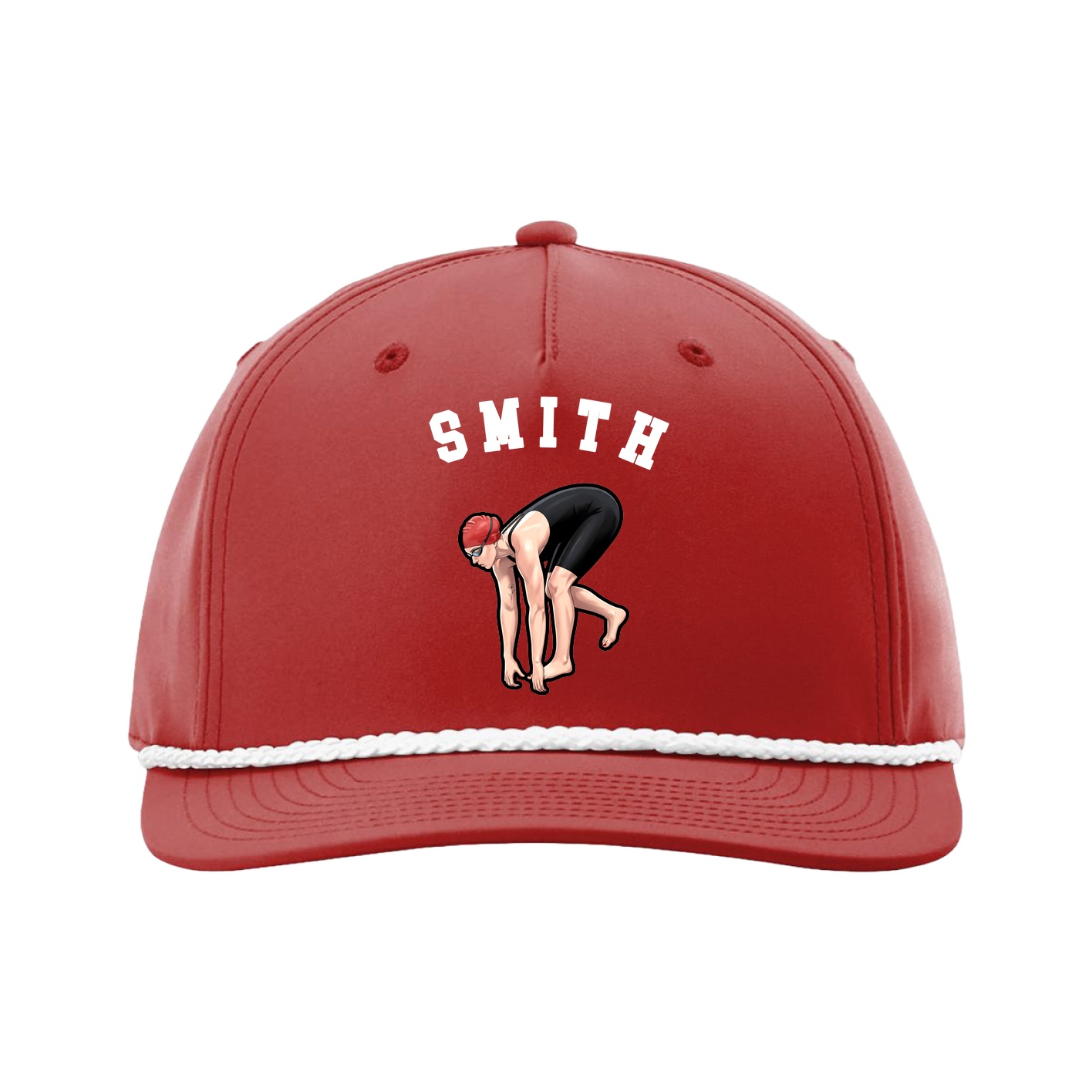 Five-Panel Classic Rope Cap — Shirsey Arch in Red