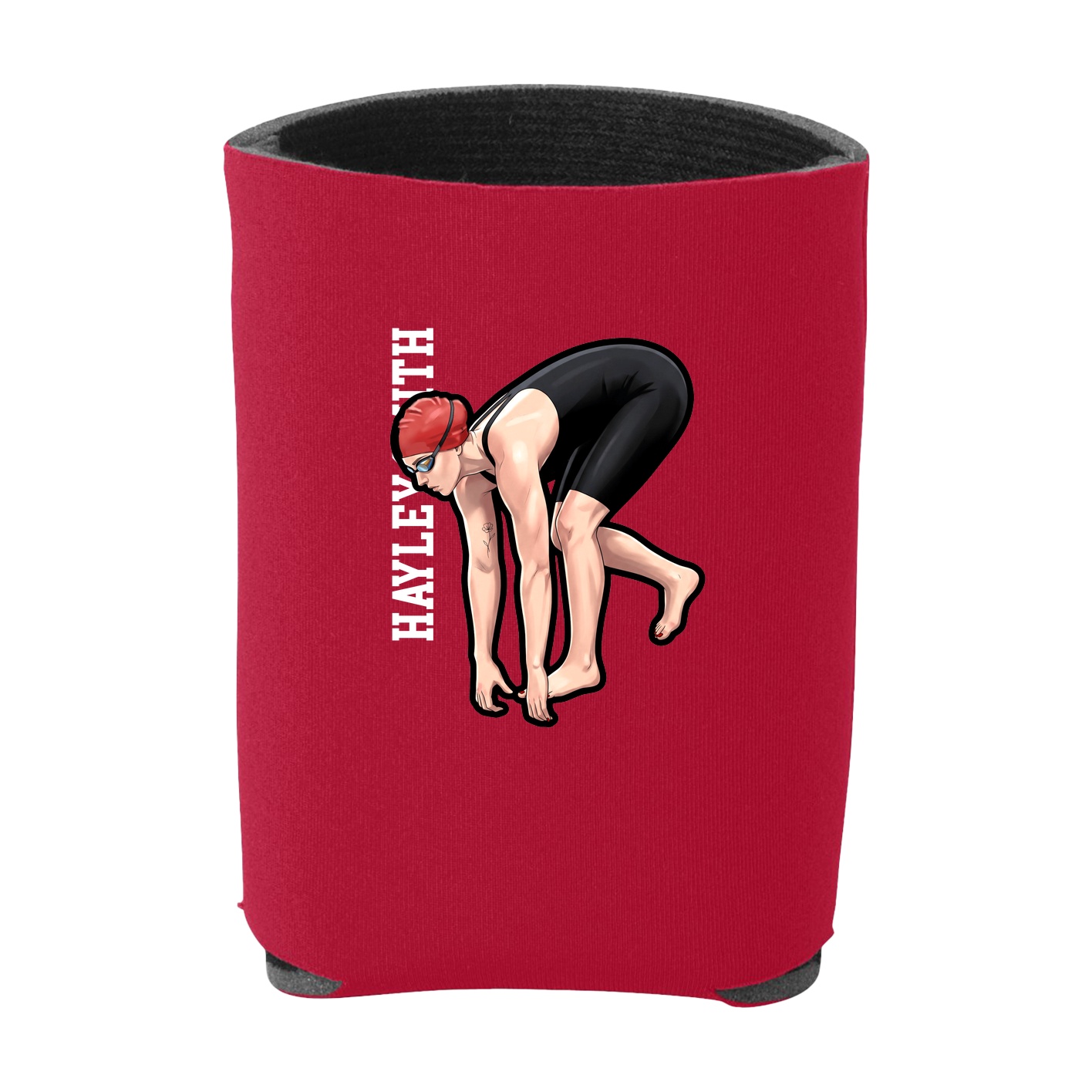 Can Holder — Name Vertical in Red