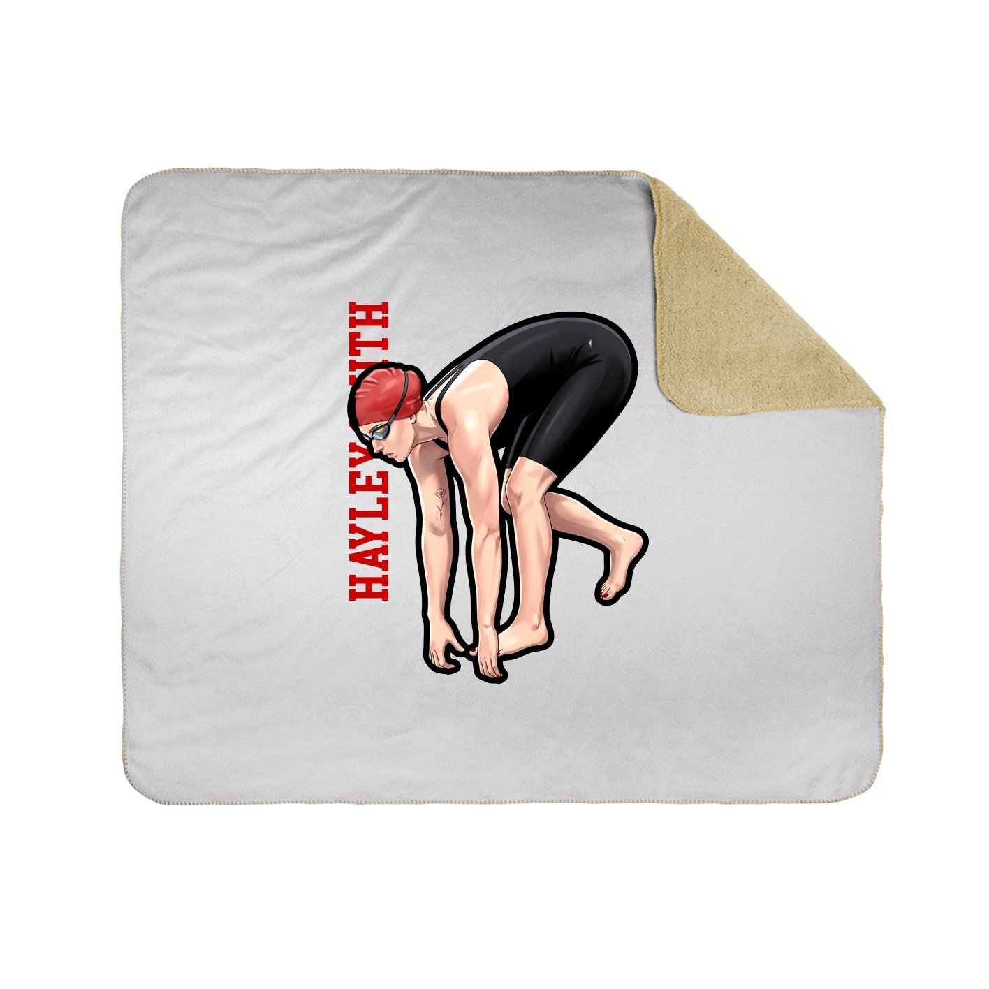 Throw Blanket — Name Vertical in White