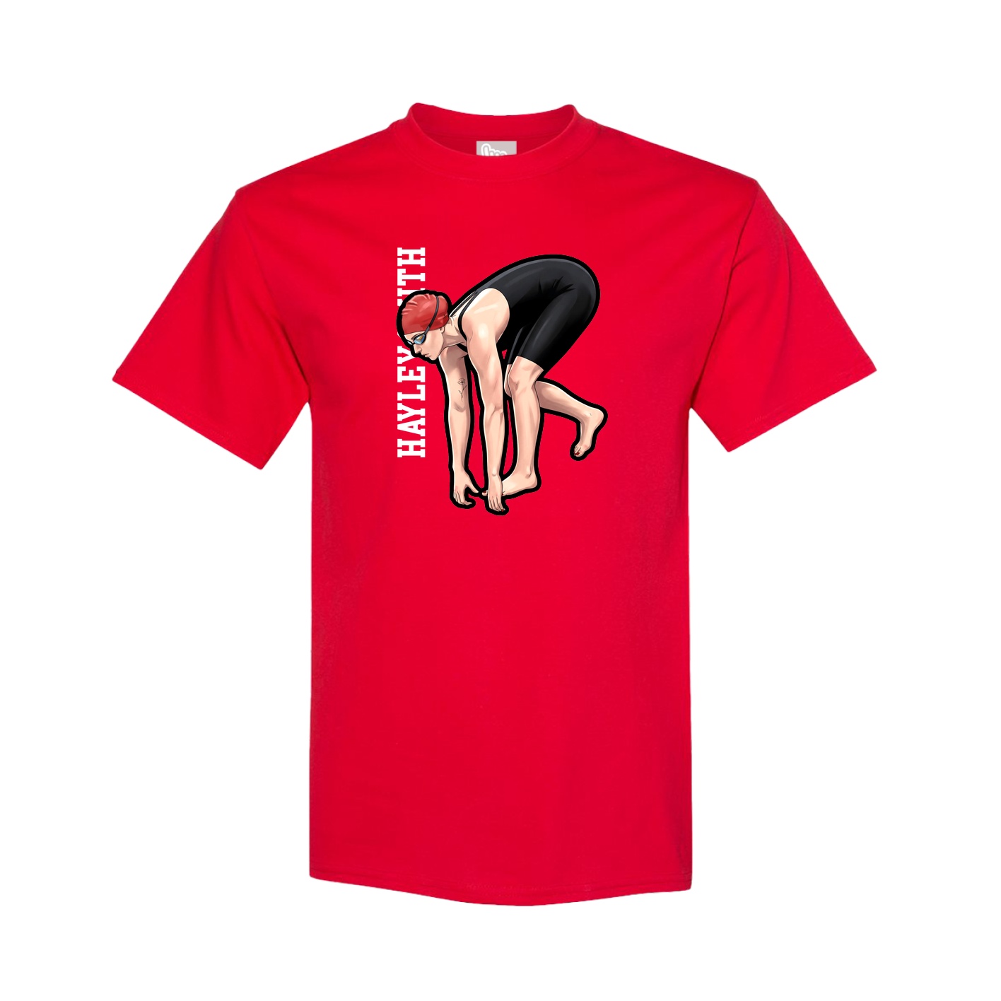 Tee — Name Vertical in Red