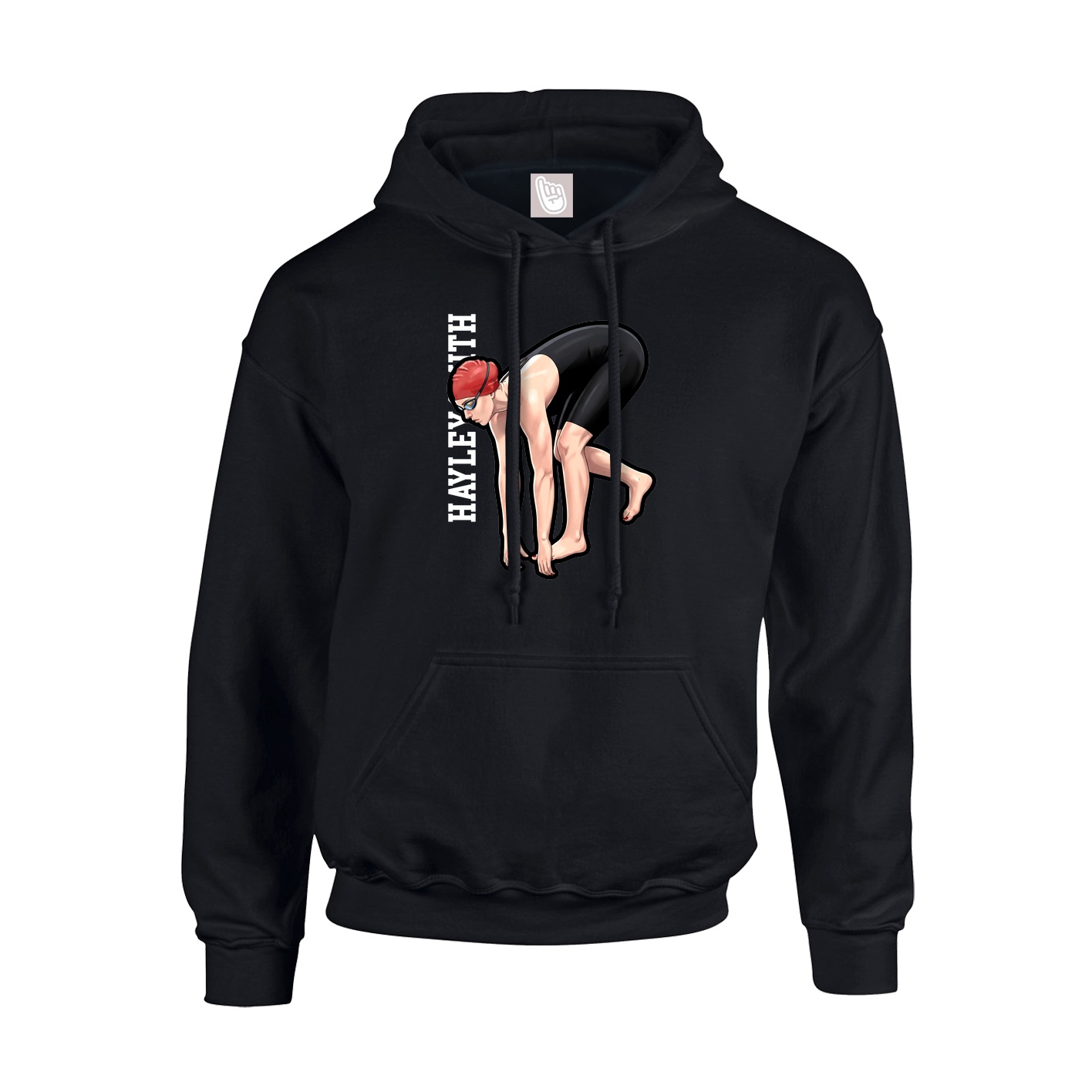 Youth Hoodie — Name Vertical in Black