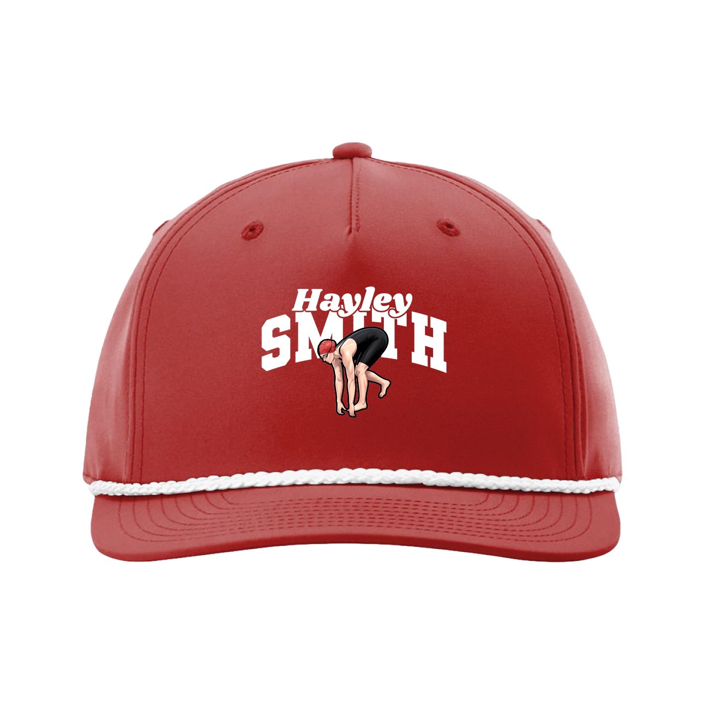 Five-Panel Classic Rope Cap — Signature Arch in Red