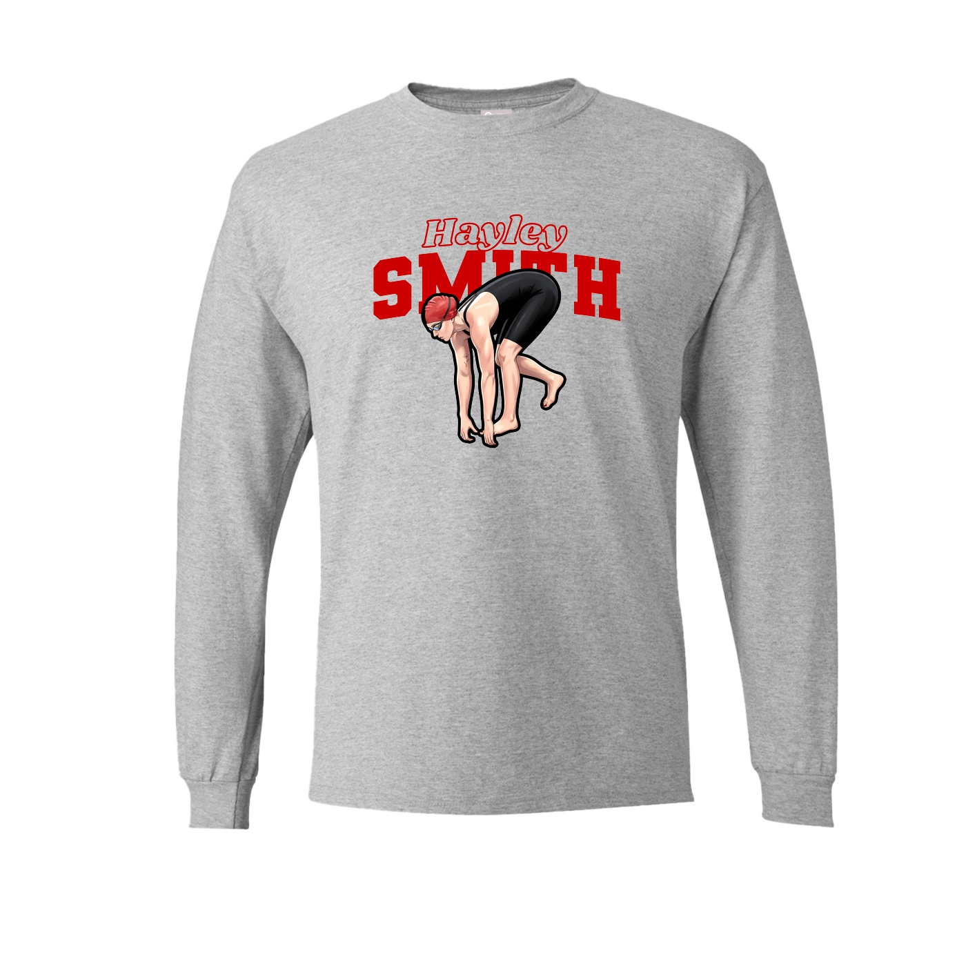 Long Sleeve Tee — Name Arch in Grey