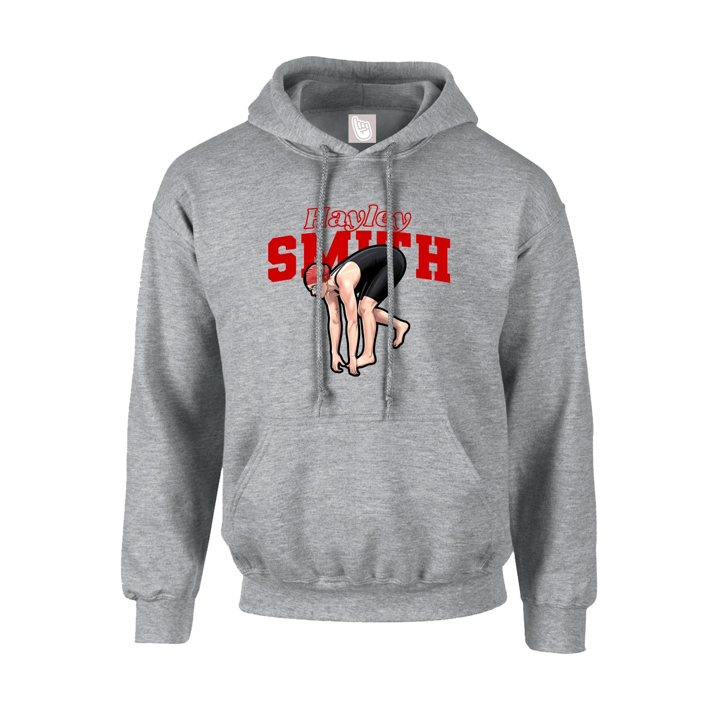 Hoodie — Name Arch in Grey