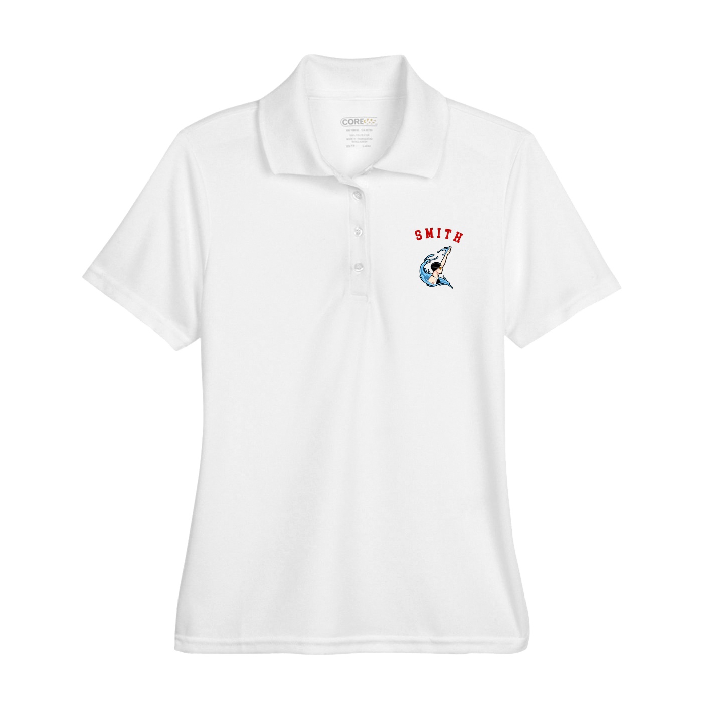 Womens Performance Polo — Shirsey Arch in White