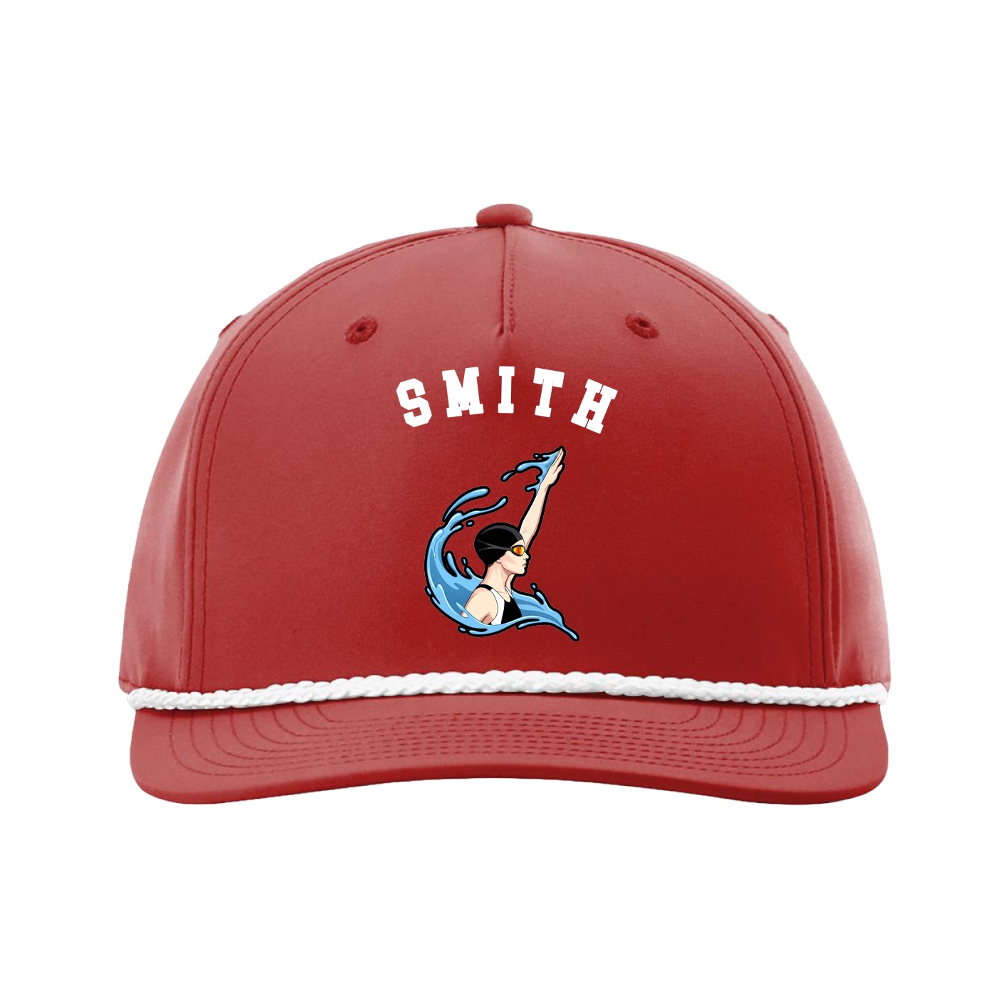 Five-Panel Classic Rope Cap — Shirsey Arch in Red