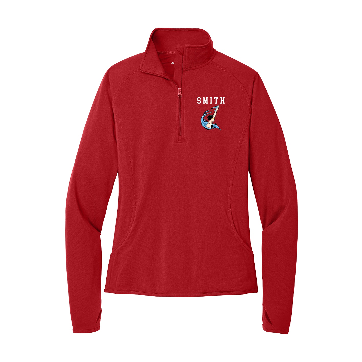 Women's Q-Zip Pullover — Shirsey in Red
