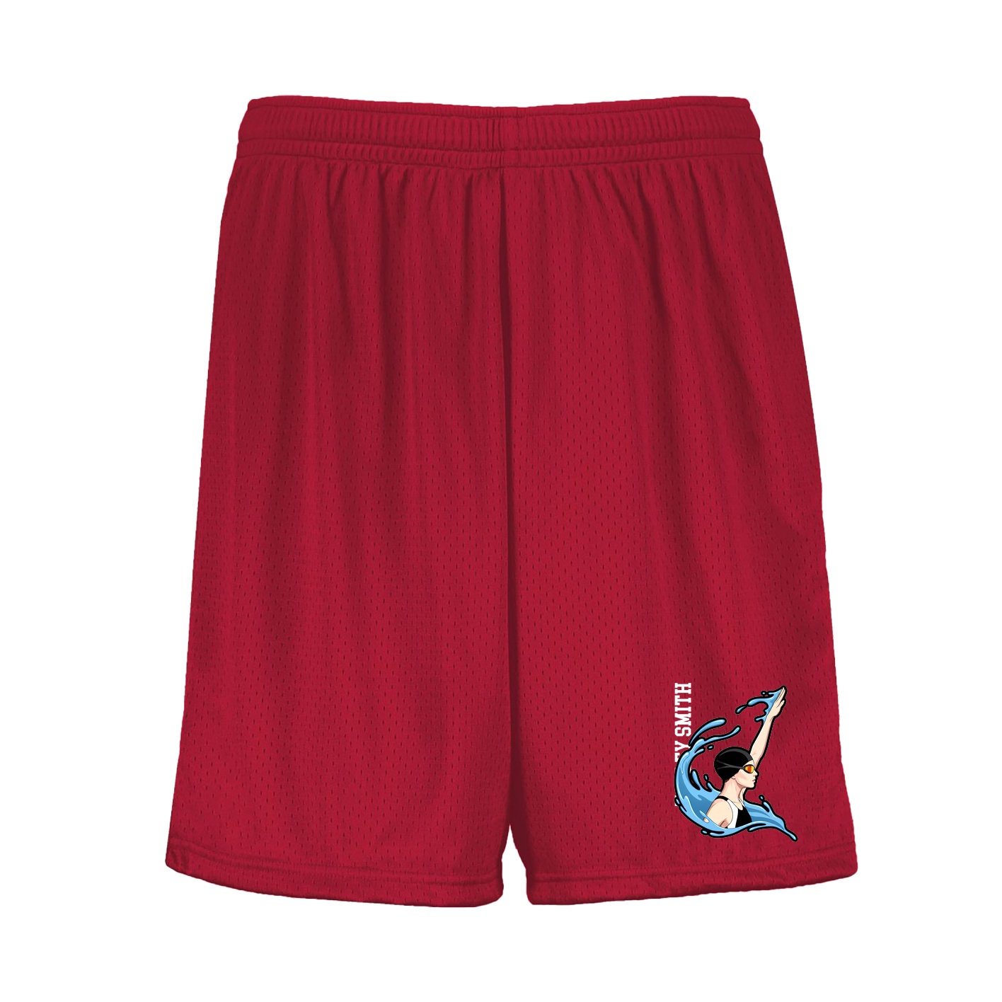 Shorts — Name Vertical in Red