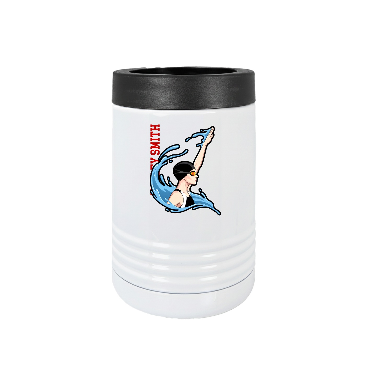 Beverage Holder — Name Vertical in White