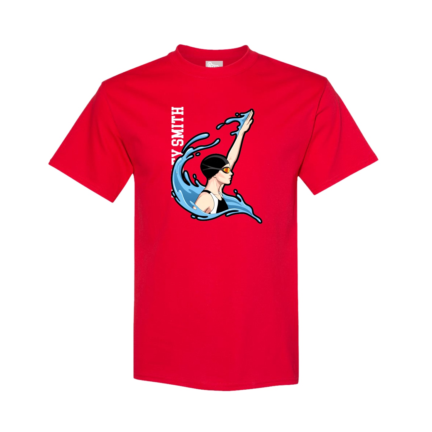 Youth Tee — Name Vertical in Red