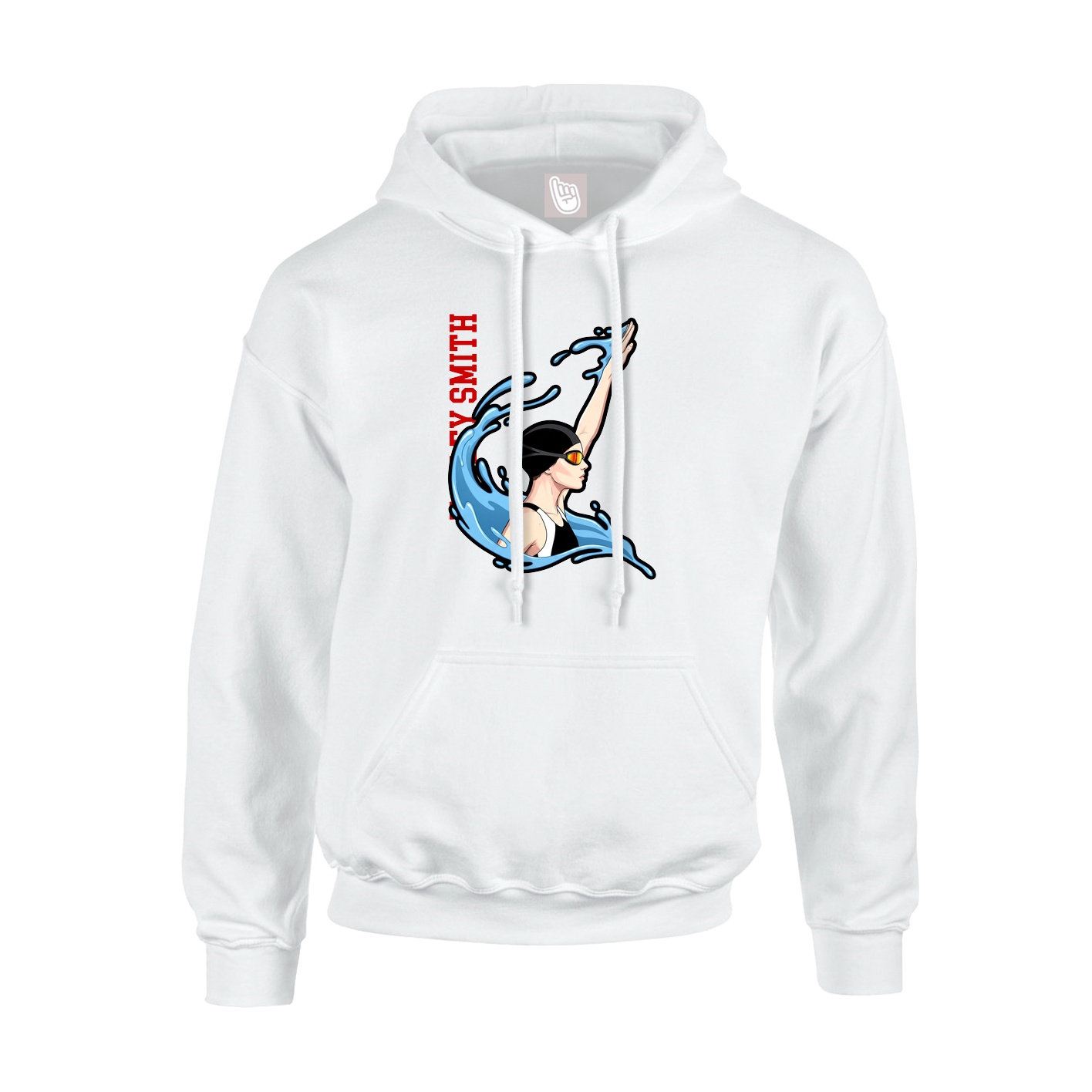 Hoodie — Name Vertical in White