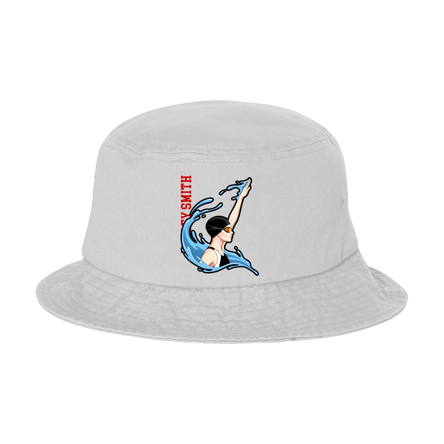 Bucket Cap — Name Vertical in White