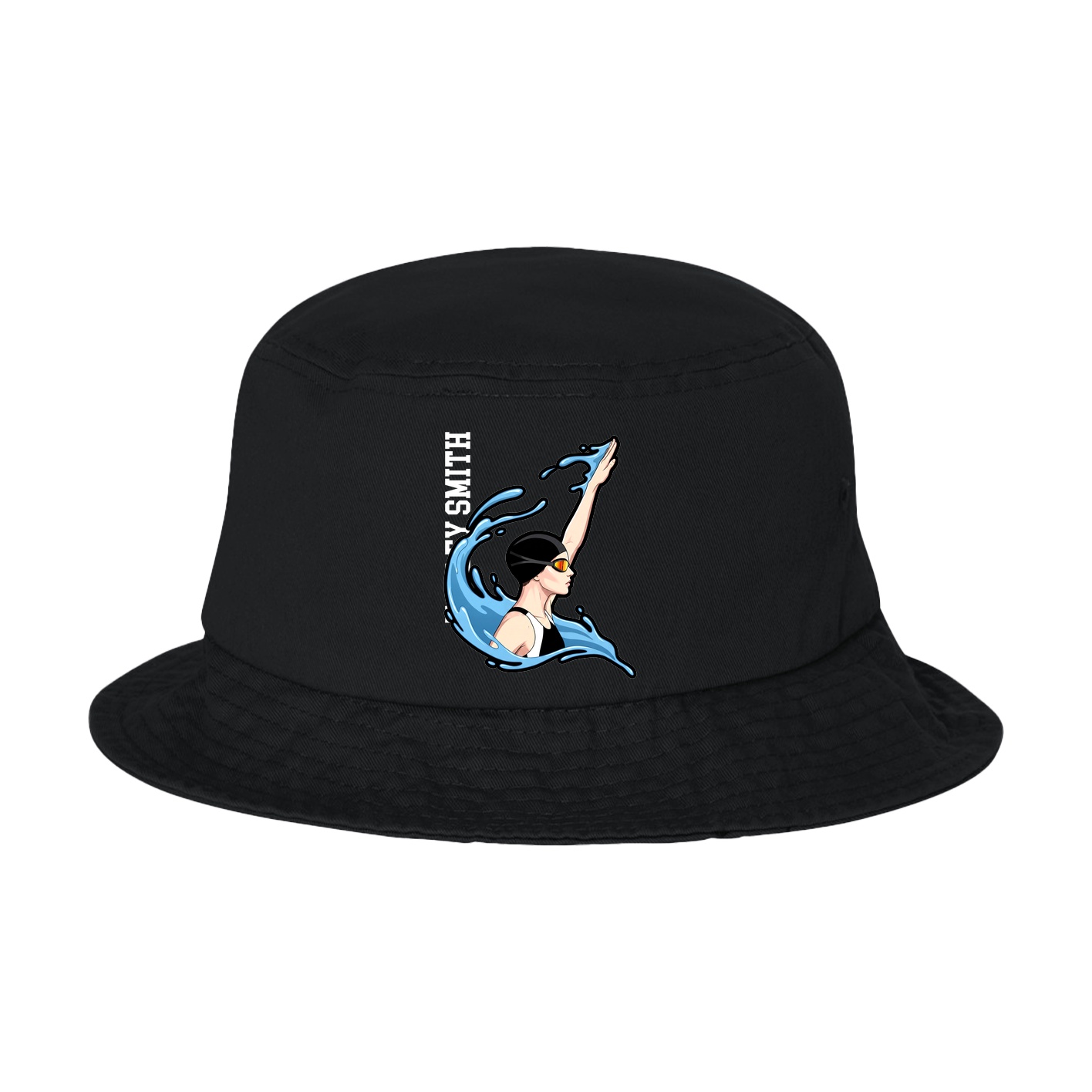 Bucket Cap — Name Vertical in Black