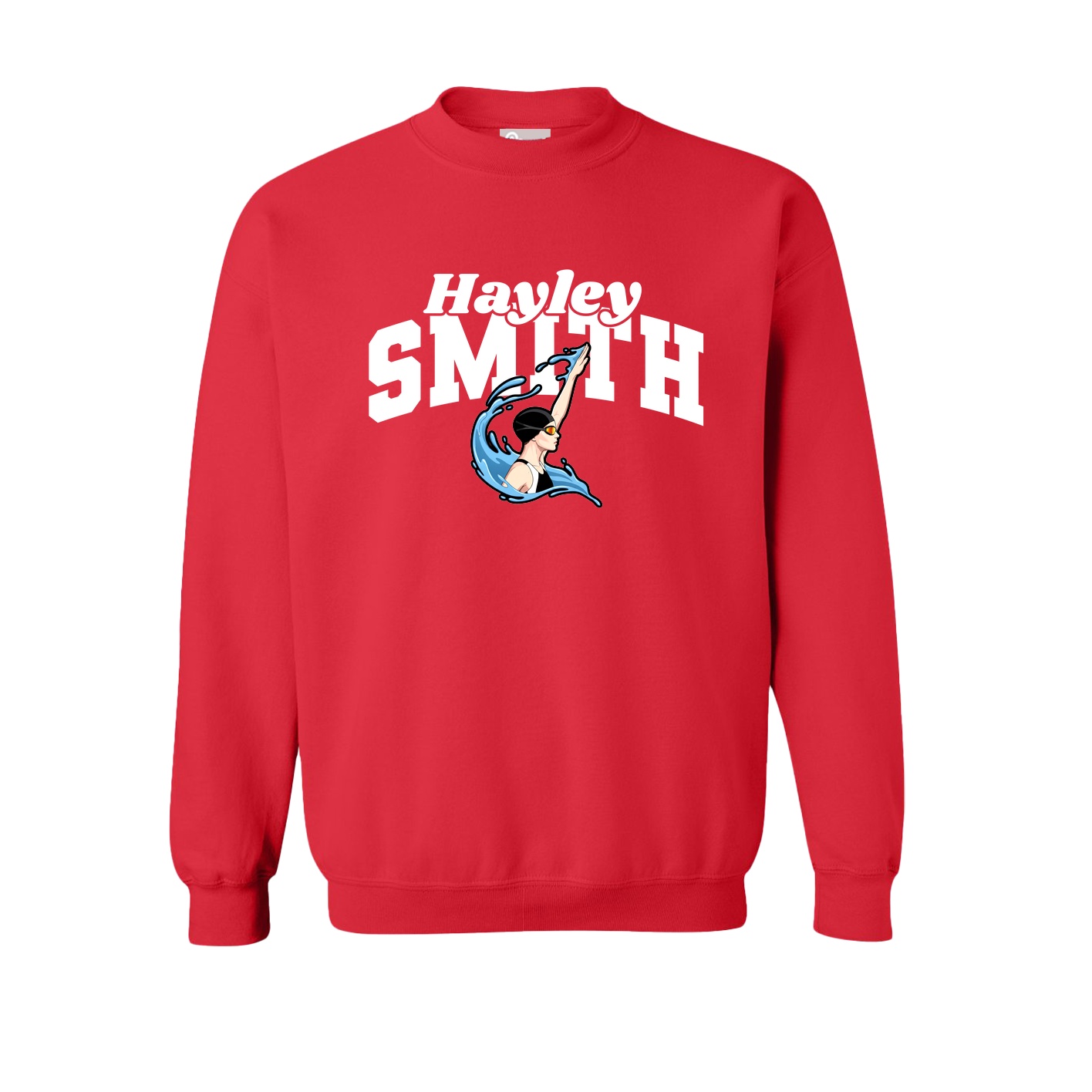 Fleece Crew — Signature Arch in Red
