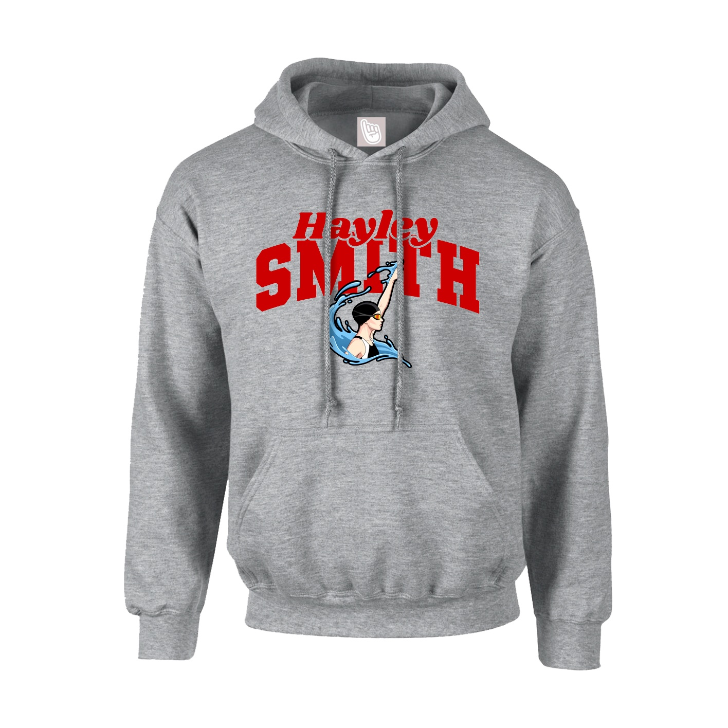 Youth Hoodie — Signature Arch in Grey