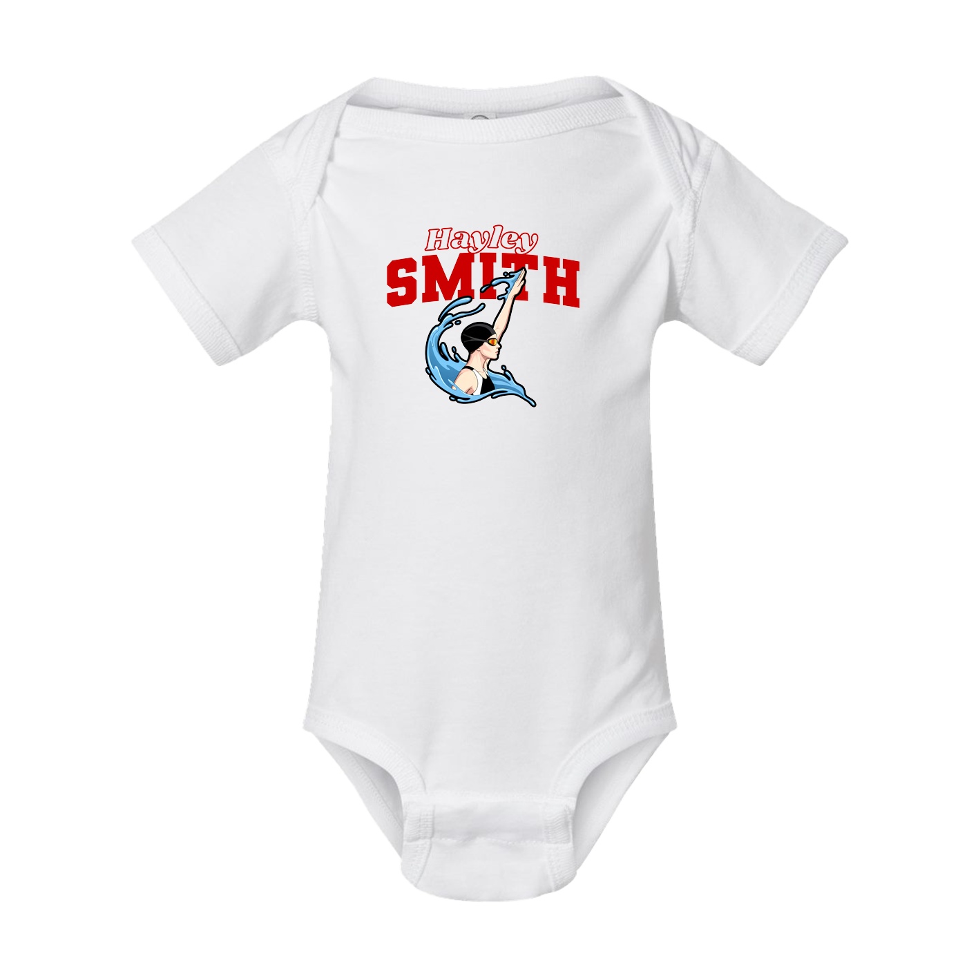 Baby Onesie — Name Arch in White