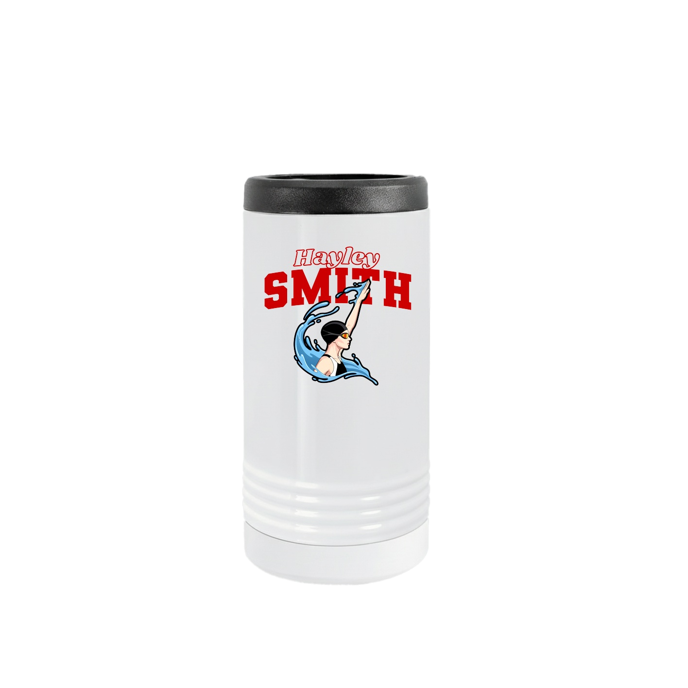 Slim Beverage Holder — Name Arch in White