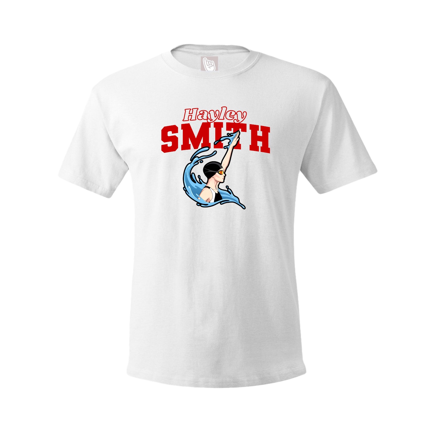 Youth Tee — Name Arch in White
