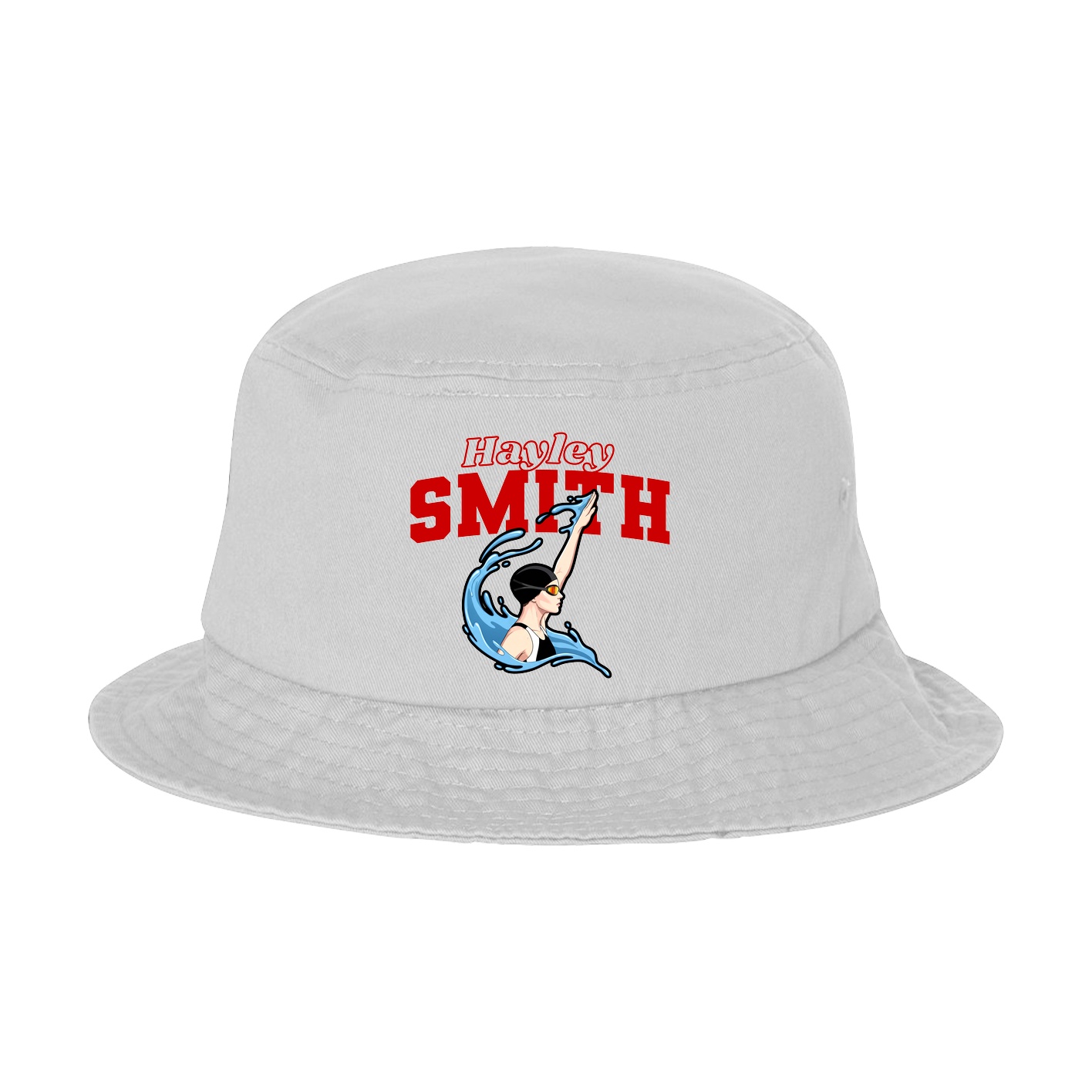Bucket Cap — Name Arch in White