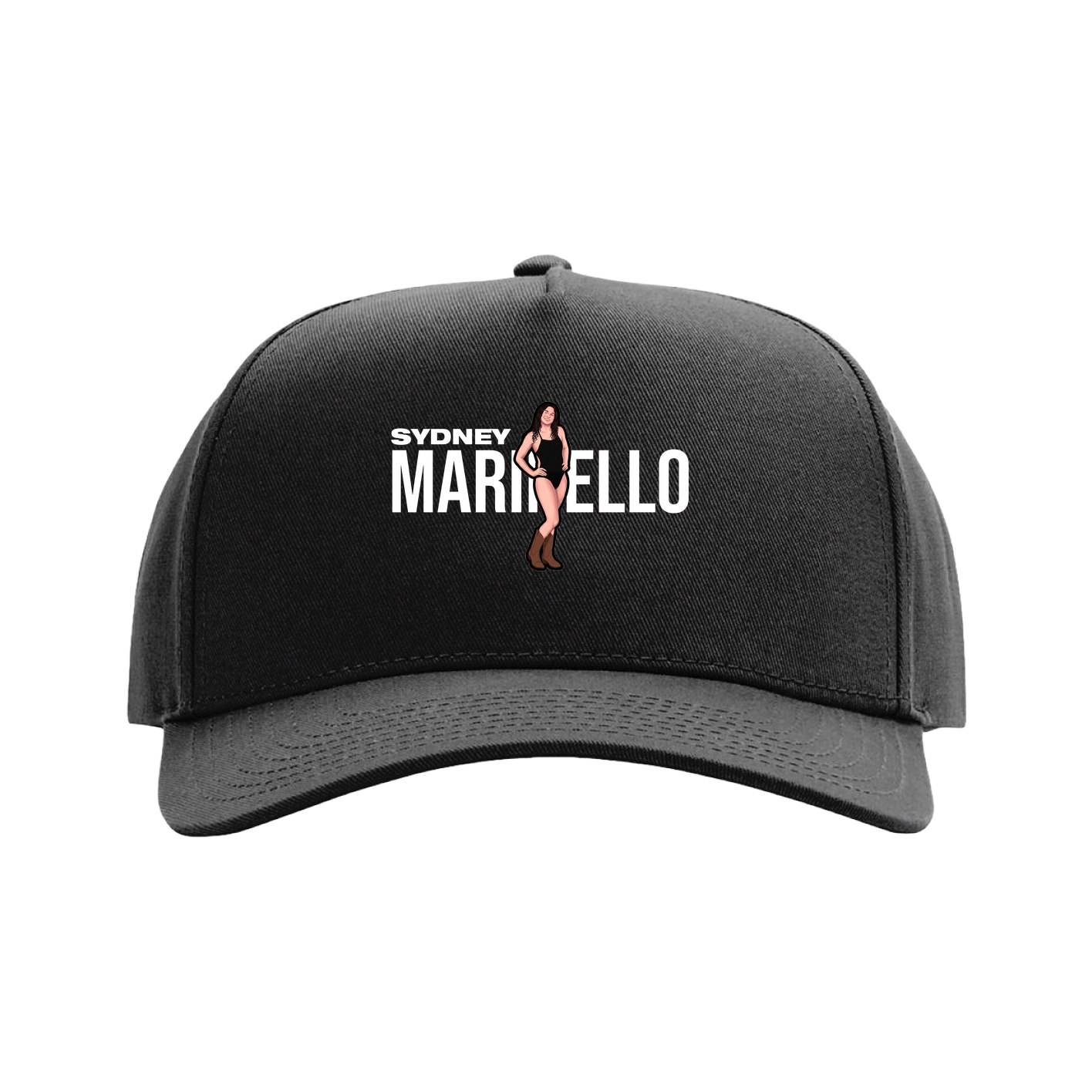 Full Fabric Five-Panel Champ Cap — Player Name in Black