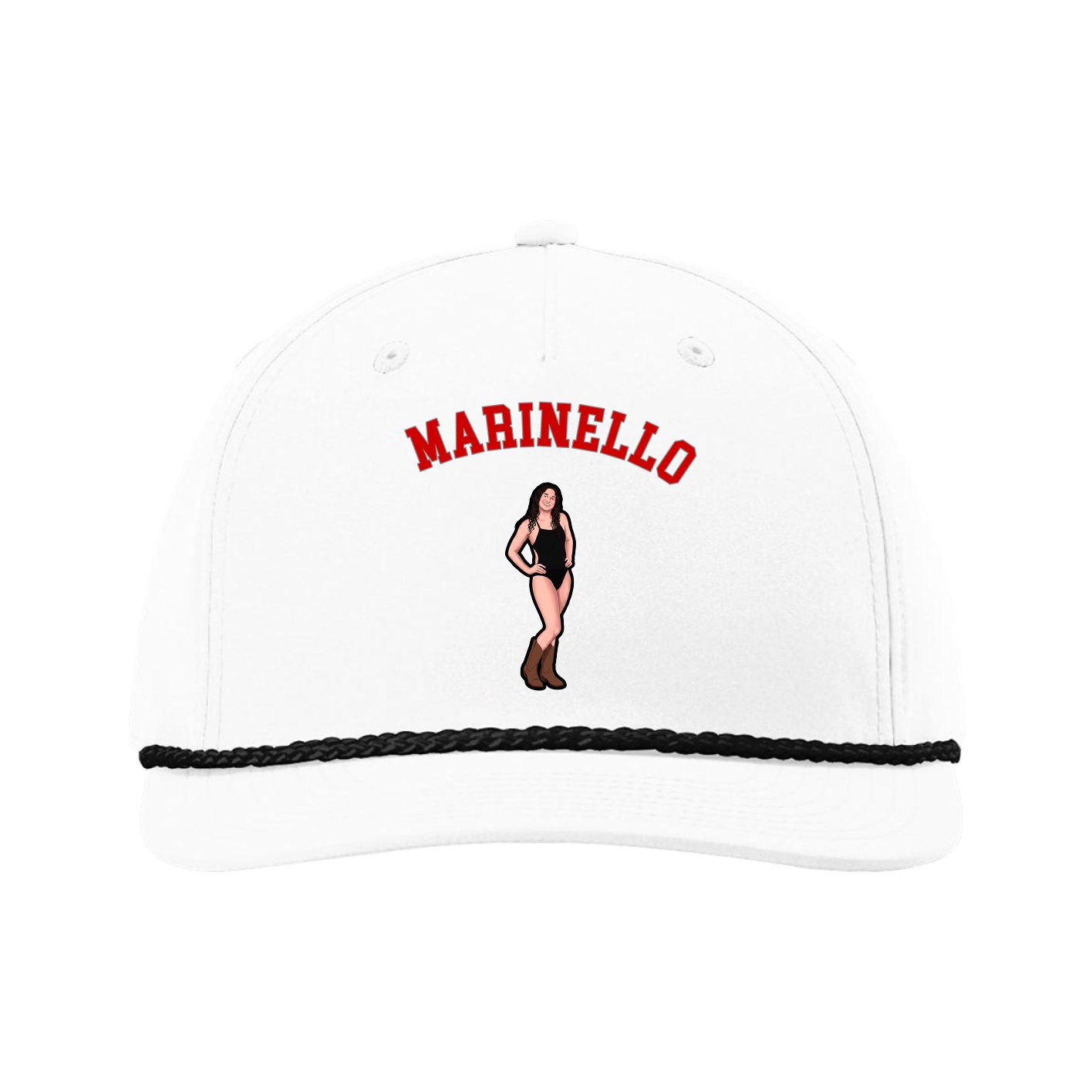 Five-Panel Classic Rope Cap — Shirsey Arch in White