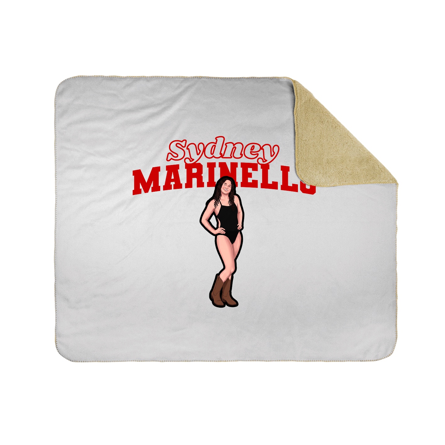 Throw Blanket — Name Arch in White