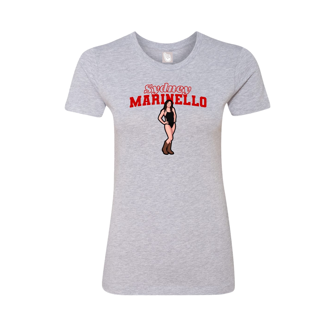 Fitted Women's Tee — Name Arch in Grey