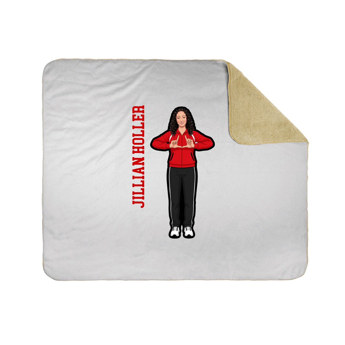 Throw Blanket — Name Vertical in White