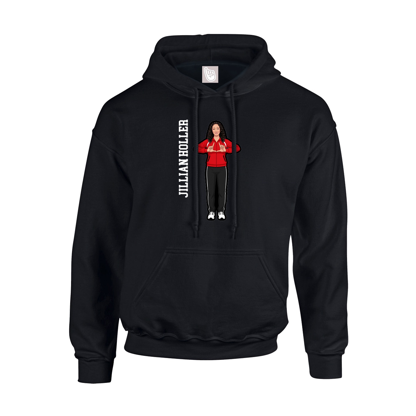 Hoodie — Name Vertical in Black