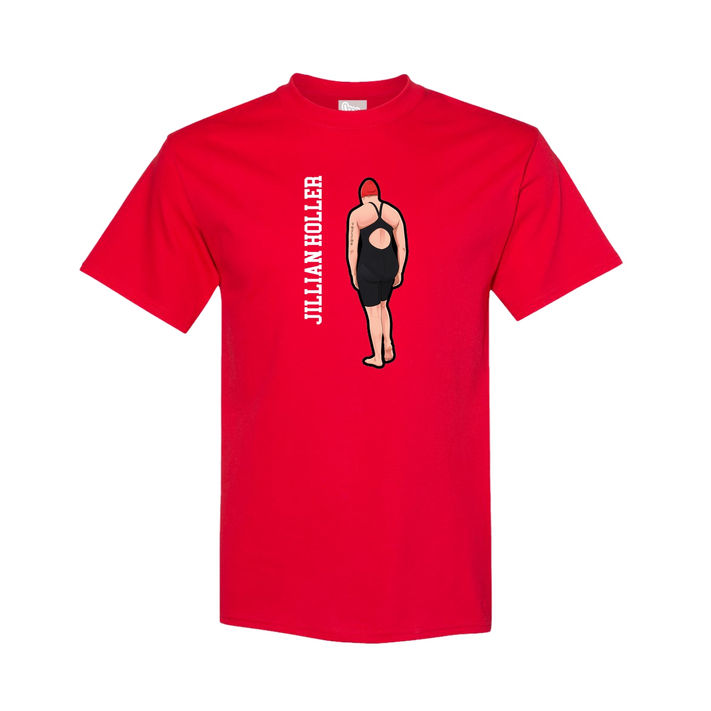 Tee — Name Vertical in Red